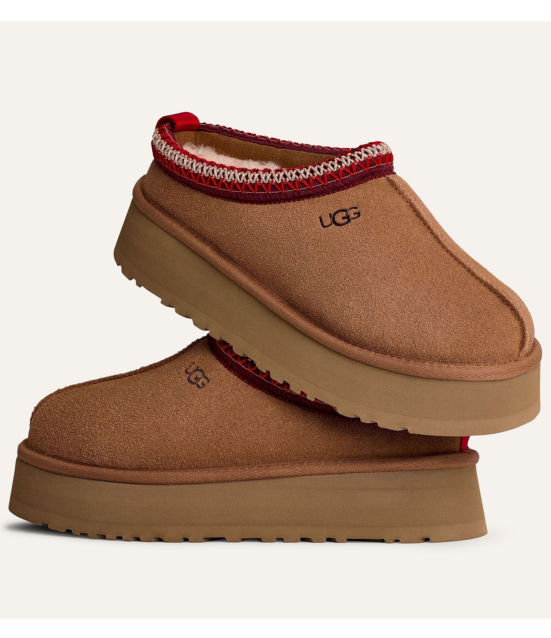 UGG Tazz II Suede Logo Detail Platform Clog Slippers