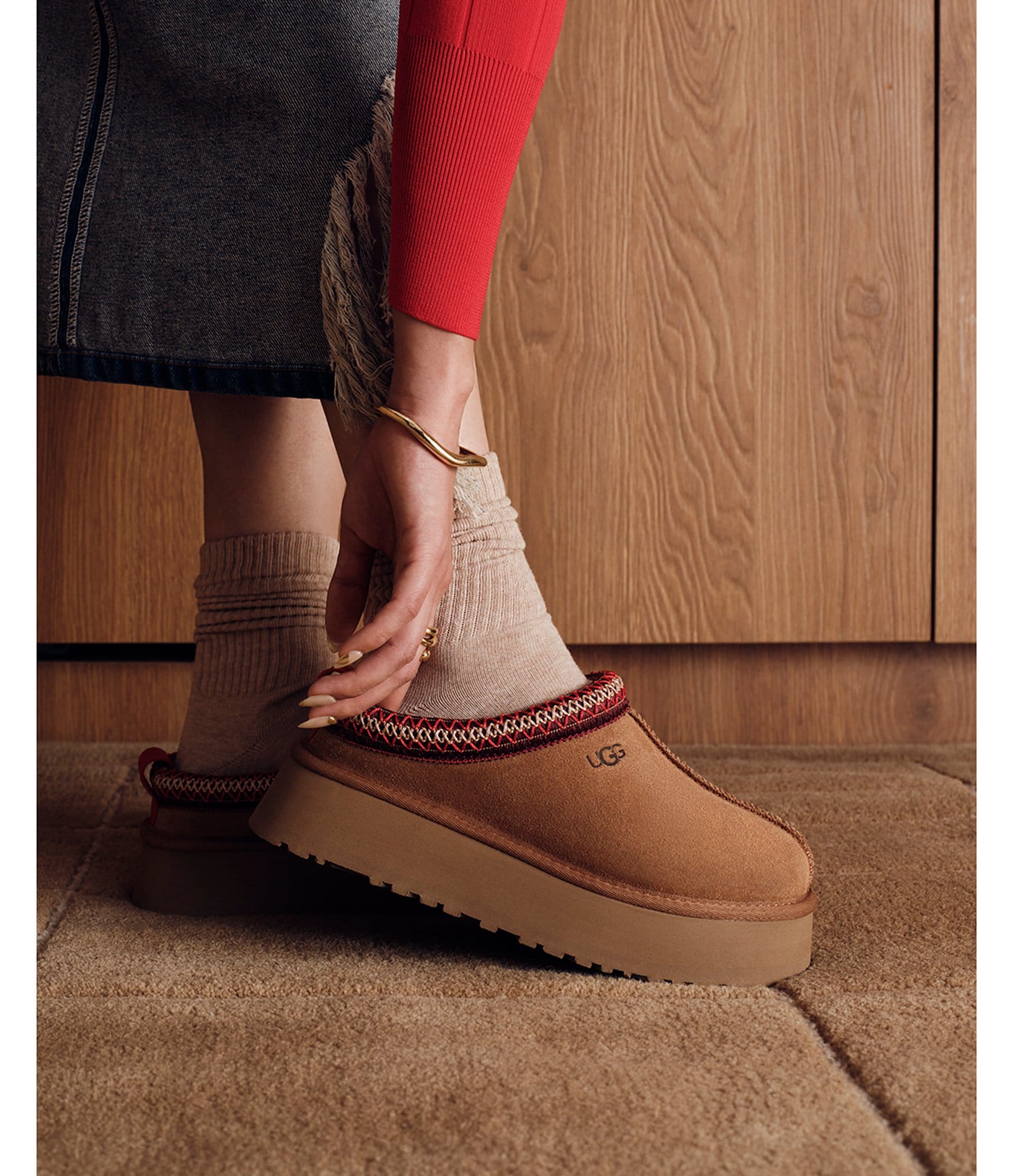 UGG Tazz II Suede Platform Clog Slippers