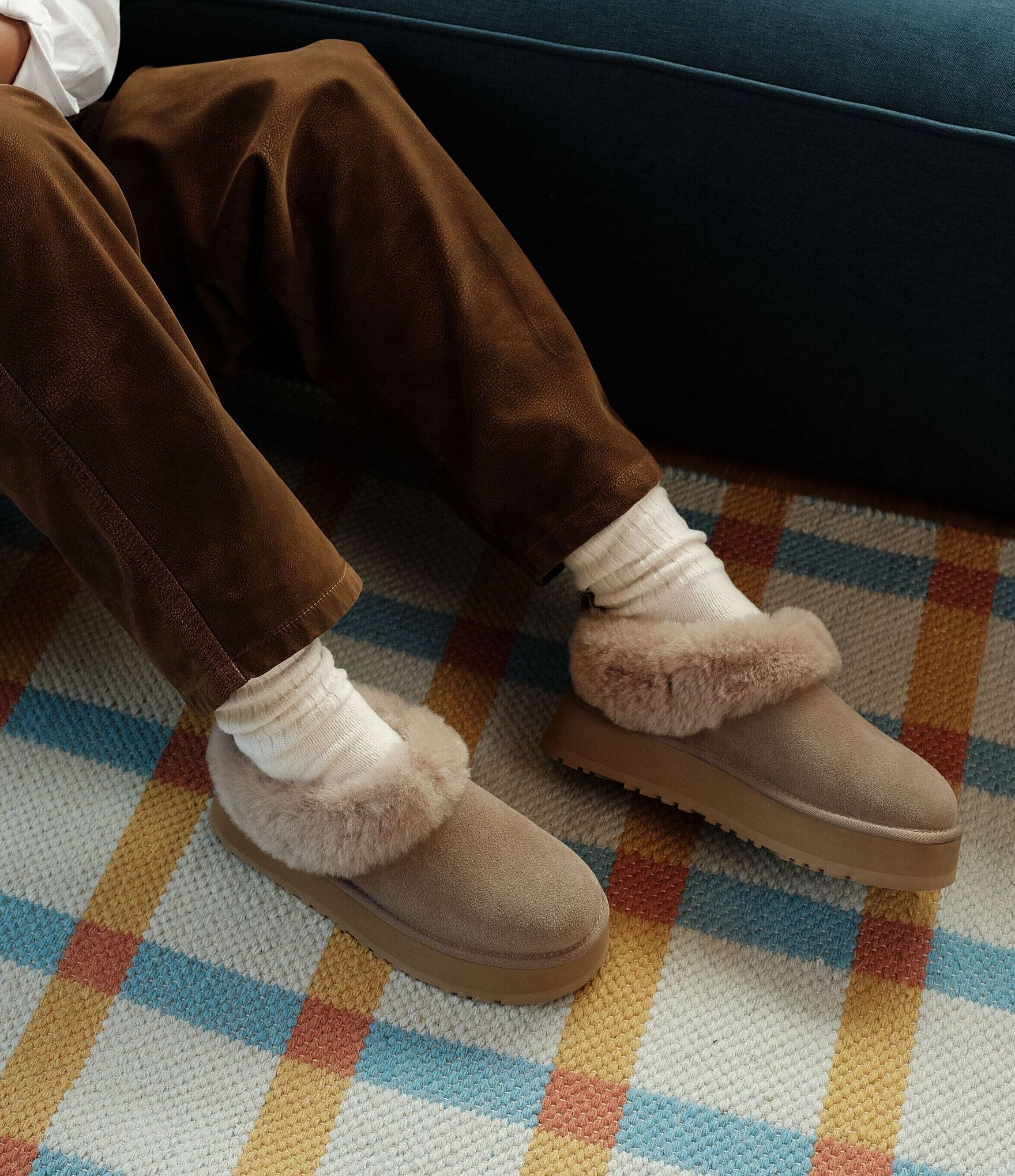 UGG Tazzelle Suede Platform Family Matching Slippers