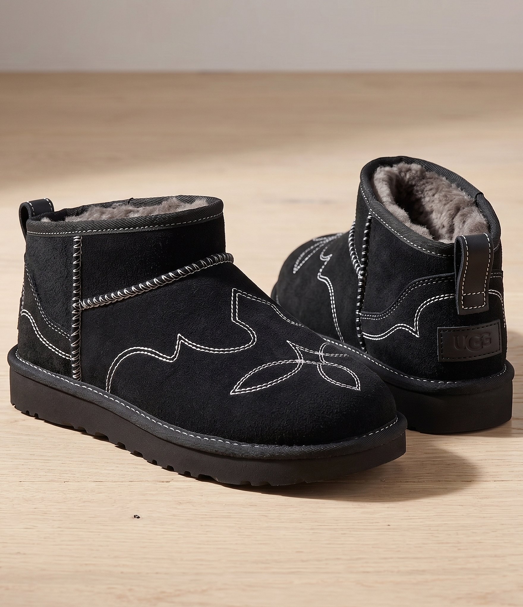 UGG Women's Classic Ultra Mini Western Suede Ankle Booties