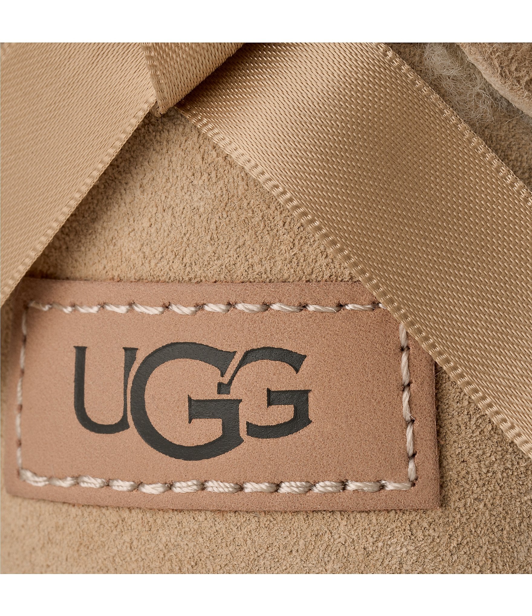 UGG Women's Ultra Mini Bailey Bow Suede Shearling Lined Booties