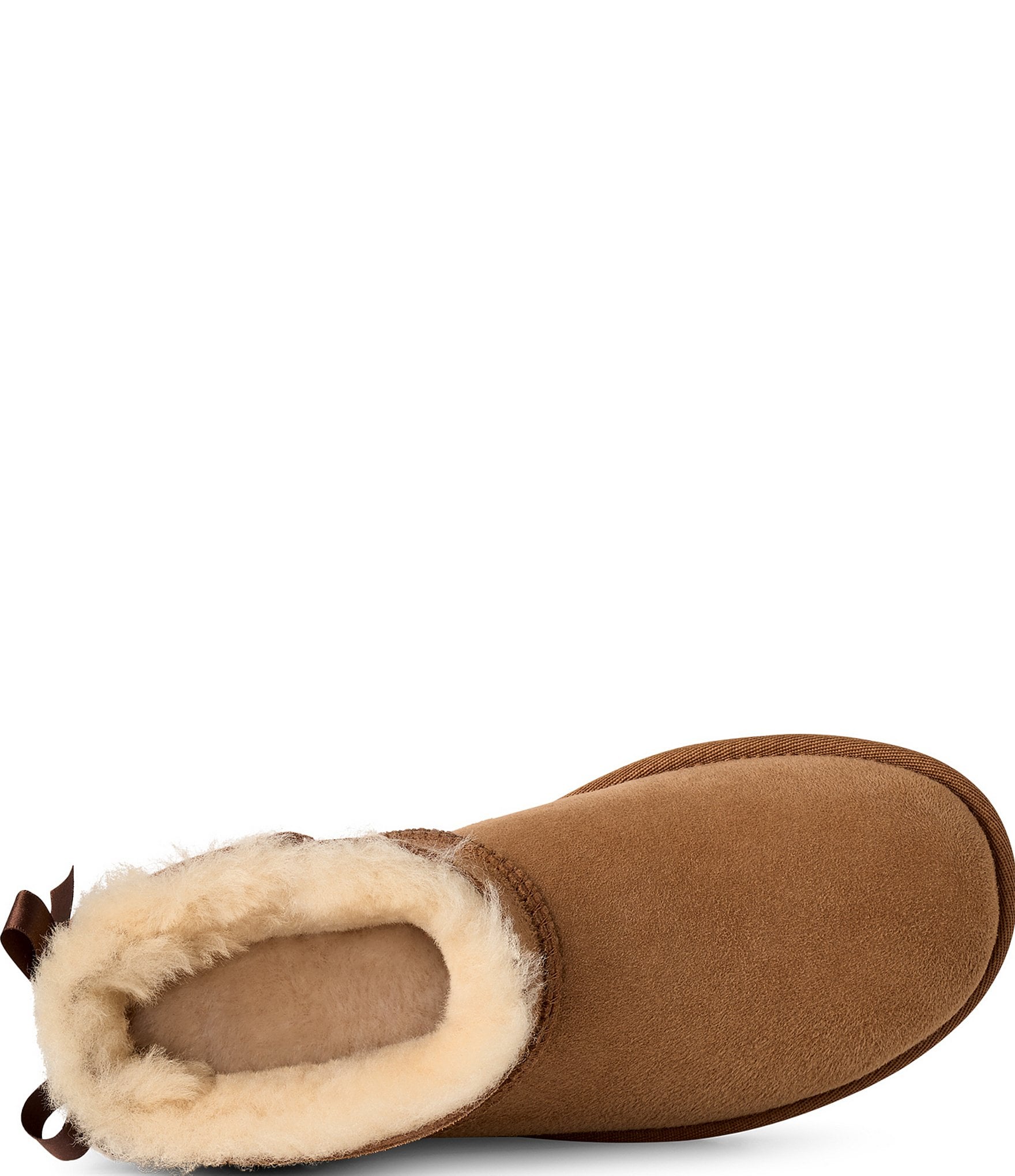 UGG Women's Ultra Mini Bailey Bow Suede Shearling Lined Booties
