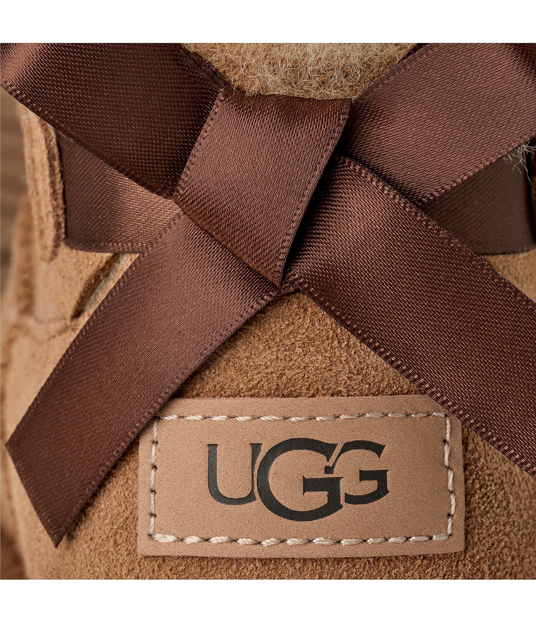 UGG Women's Ultra Mini Bailey Bow Suede Shearling Lined Booties