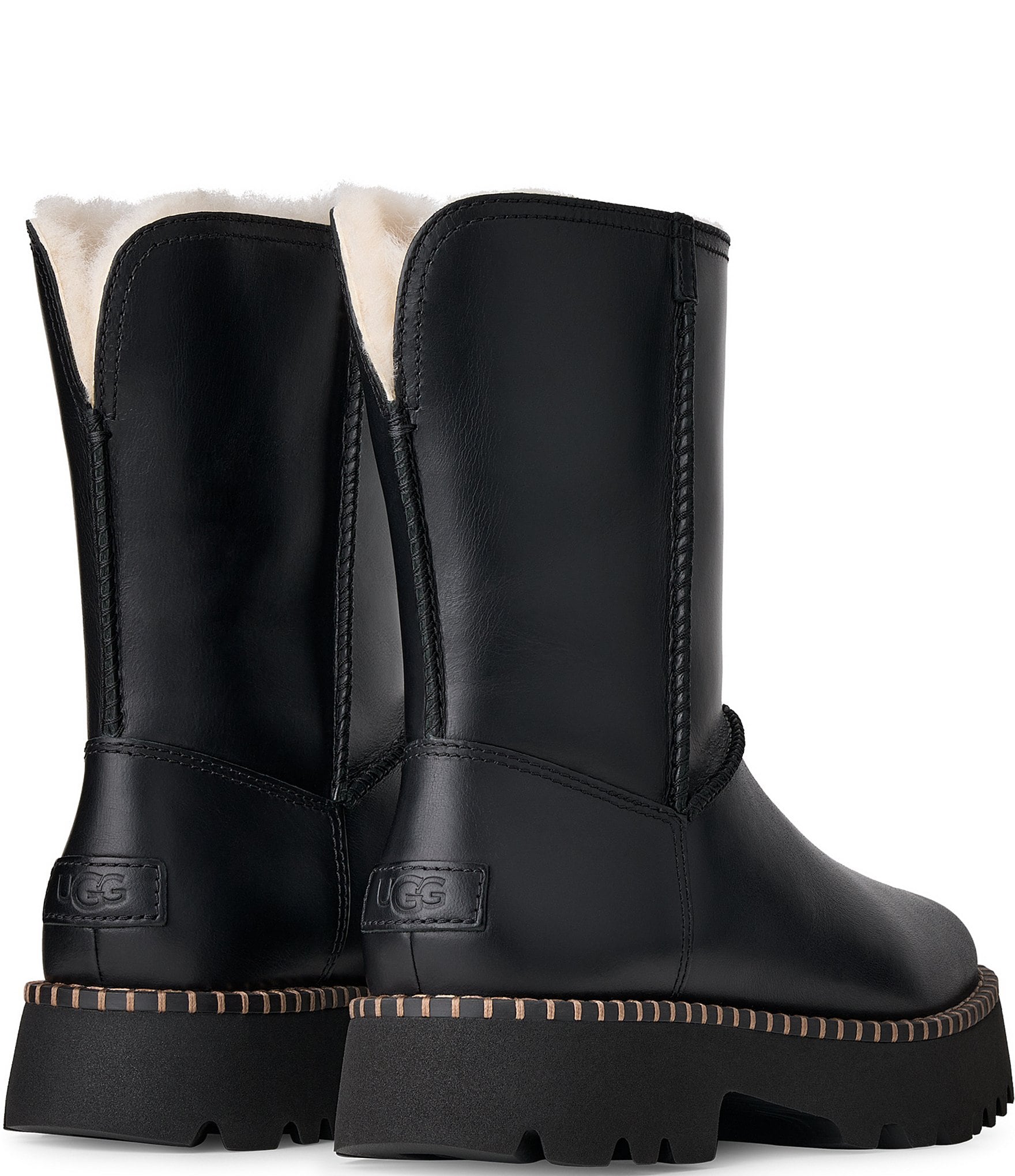 UGG Women's Uptowner Leather Shearling Lined Booties