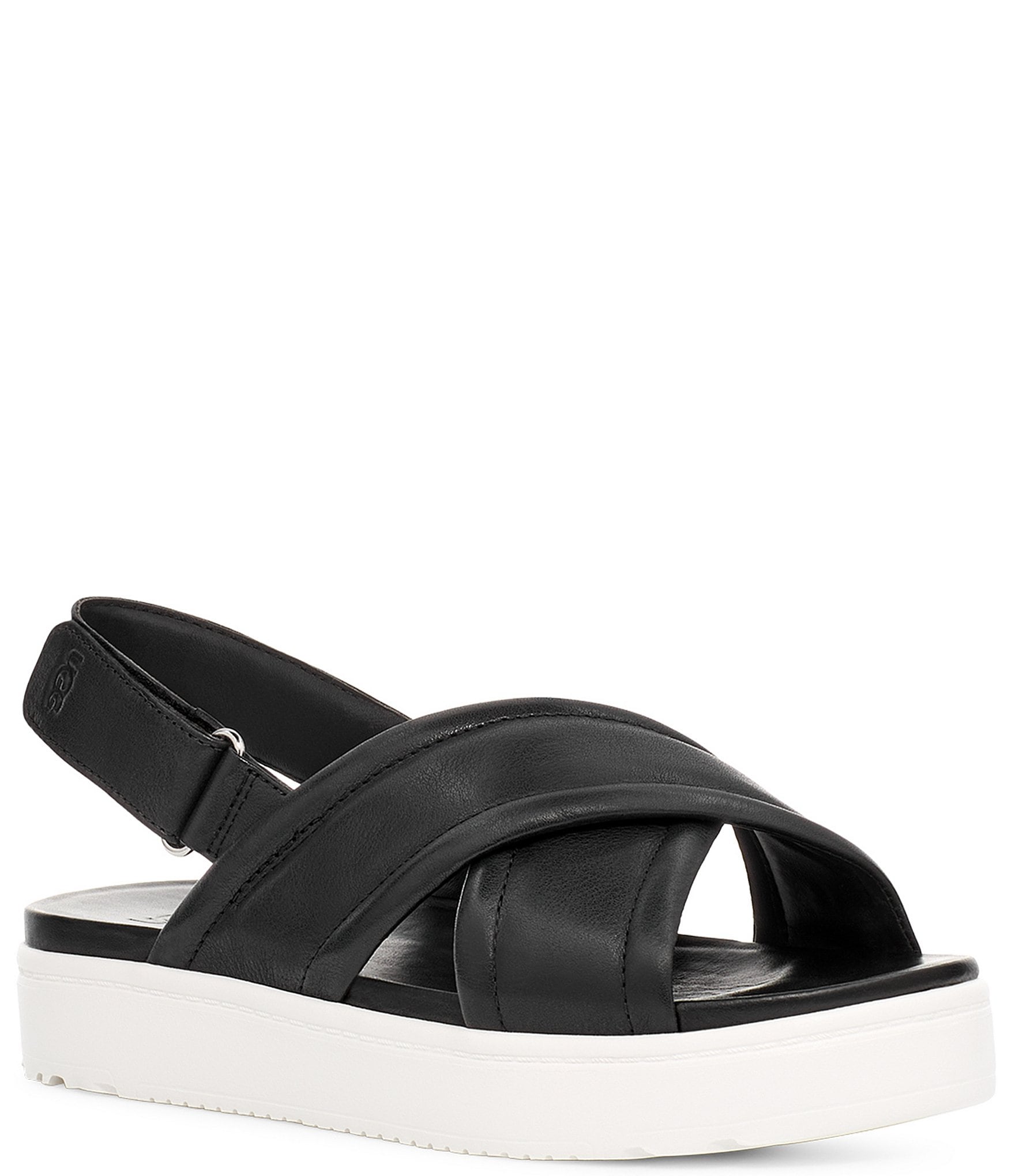 UGG® Zayne Slingback Leather Platform Sandals | Dillard's
