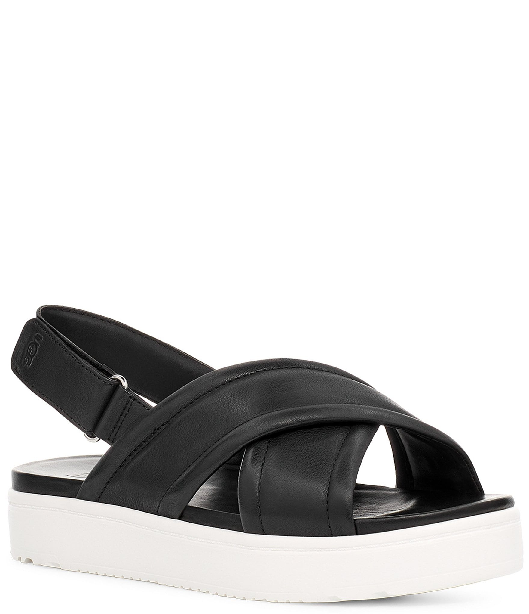 UGG Zayne Slingback Leather Platform Sandals | Dillard's