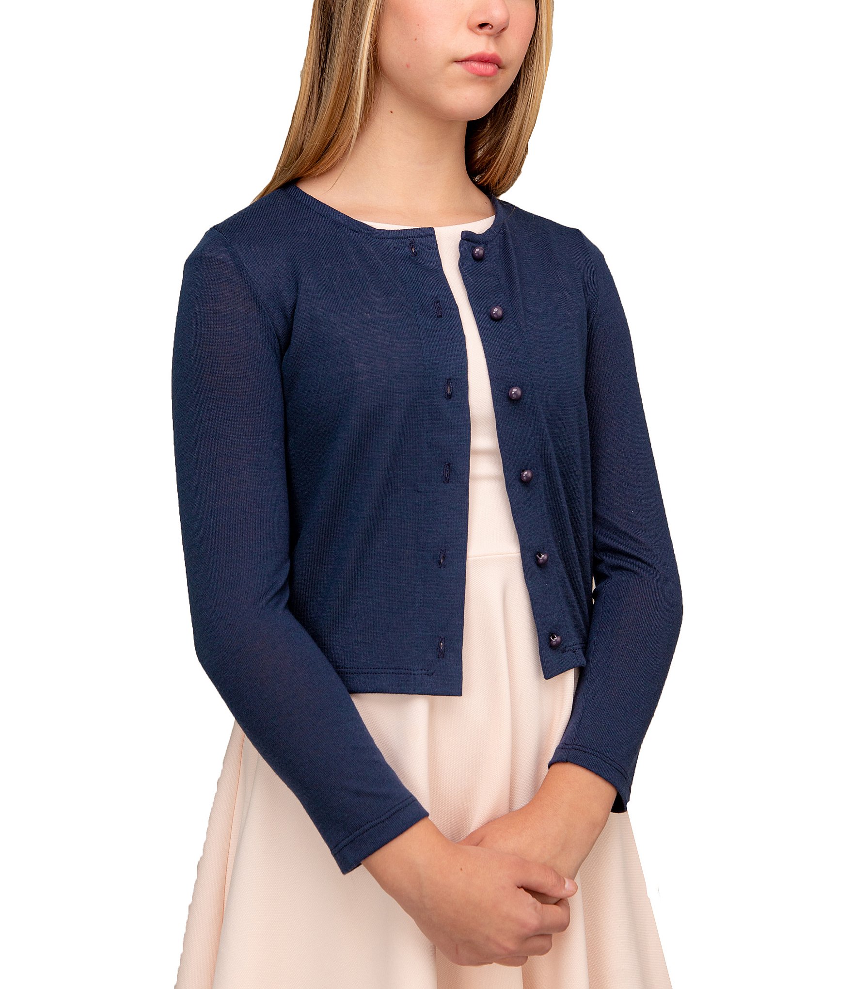 Un Deux Trois Big Girls 7-16 Button Up Cardigan