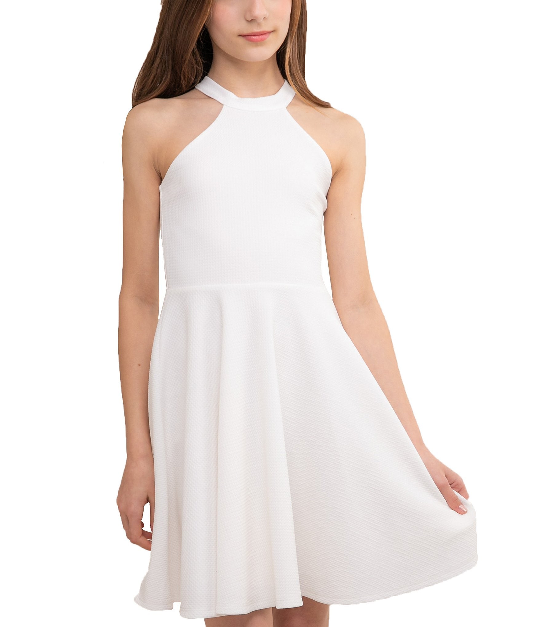 Un Deux Trois Big Girls 7-20 Halter Fit-And-Flare Dress