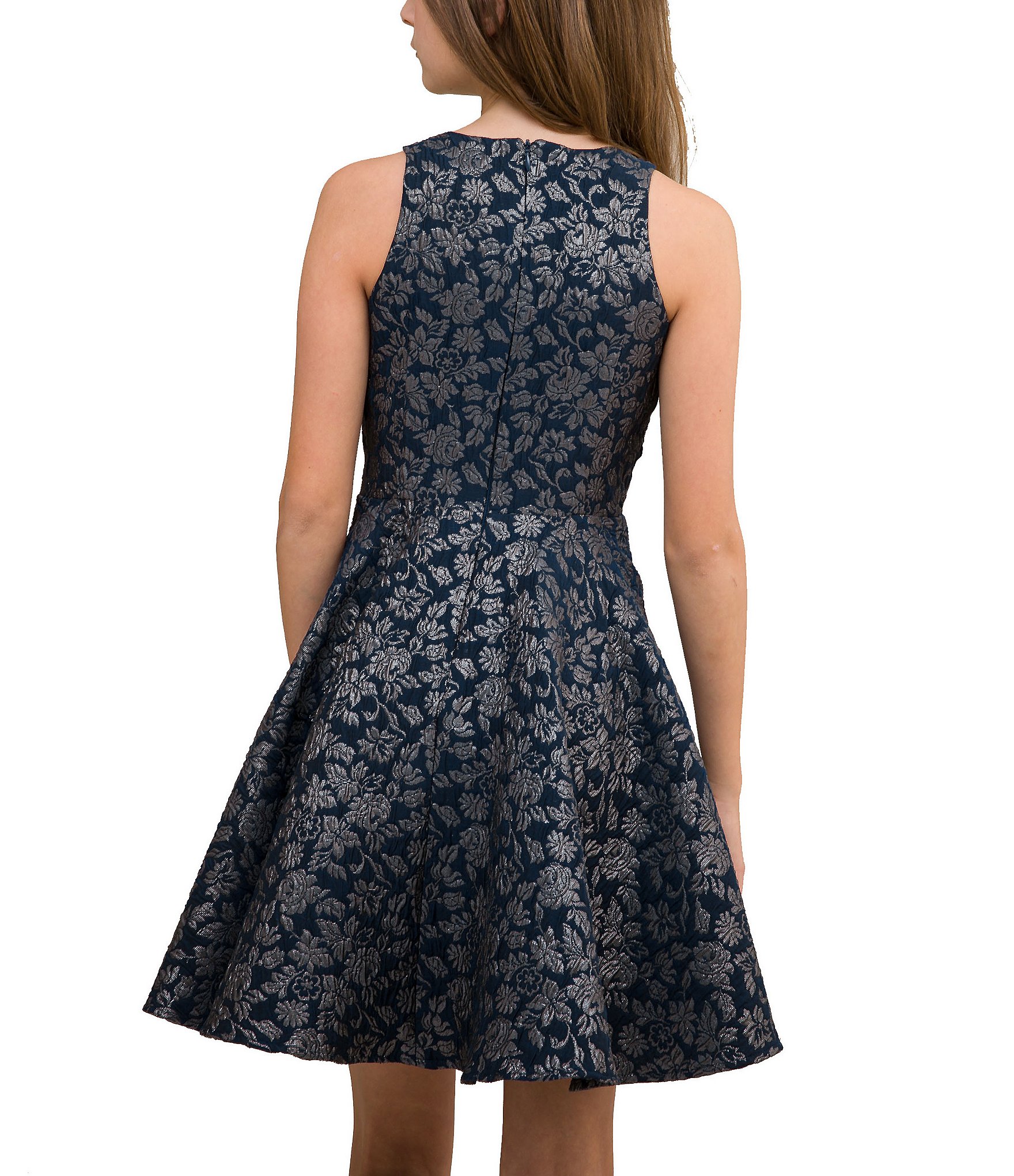 Un Deux Trois Big Girls 7-16 Racerback Jacquard Dress