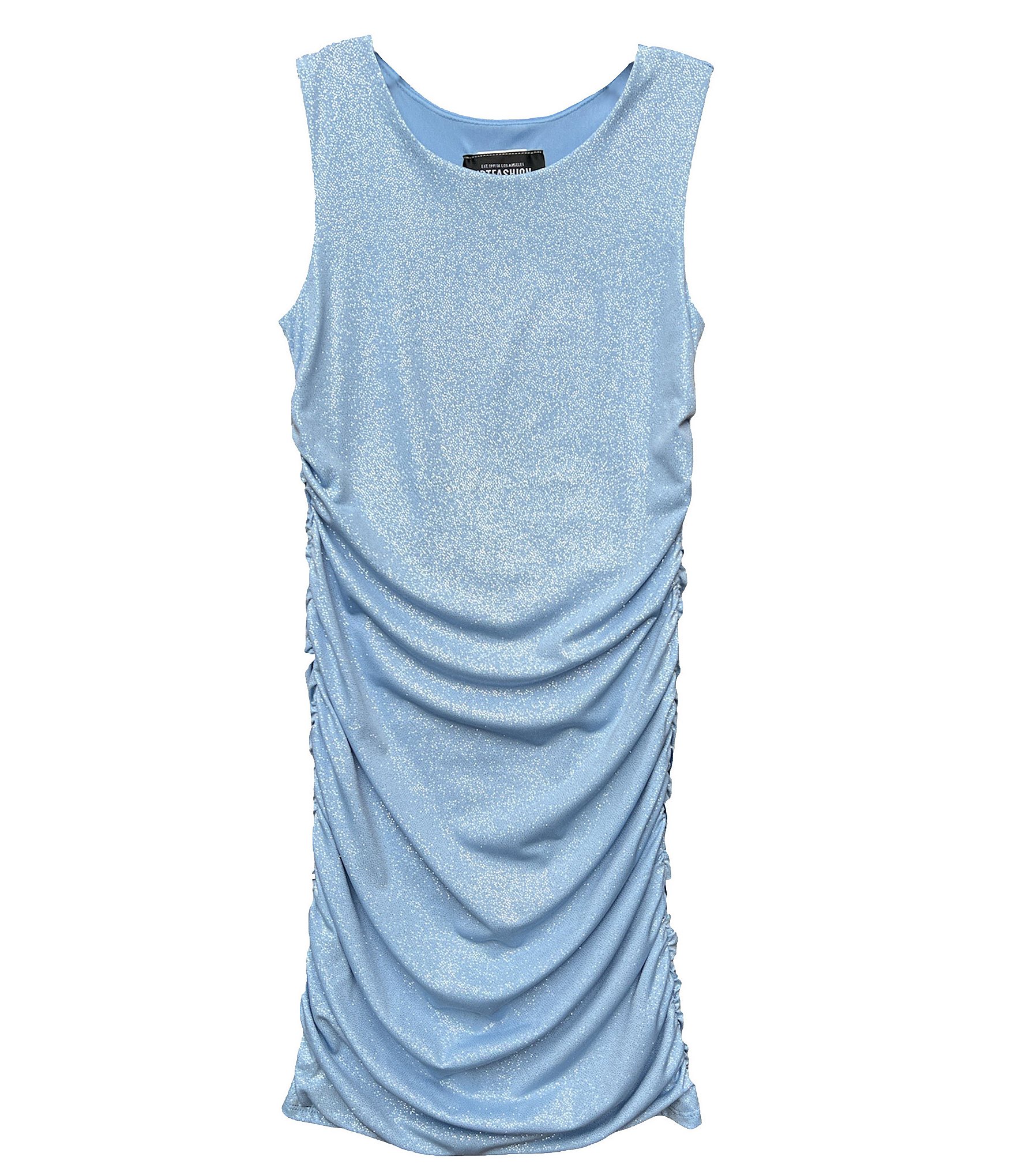 Un Deux Trois Big Girls 7-16 Scoop Neck Ruched Dress