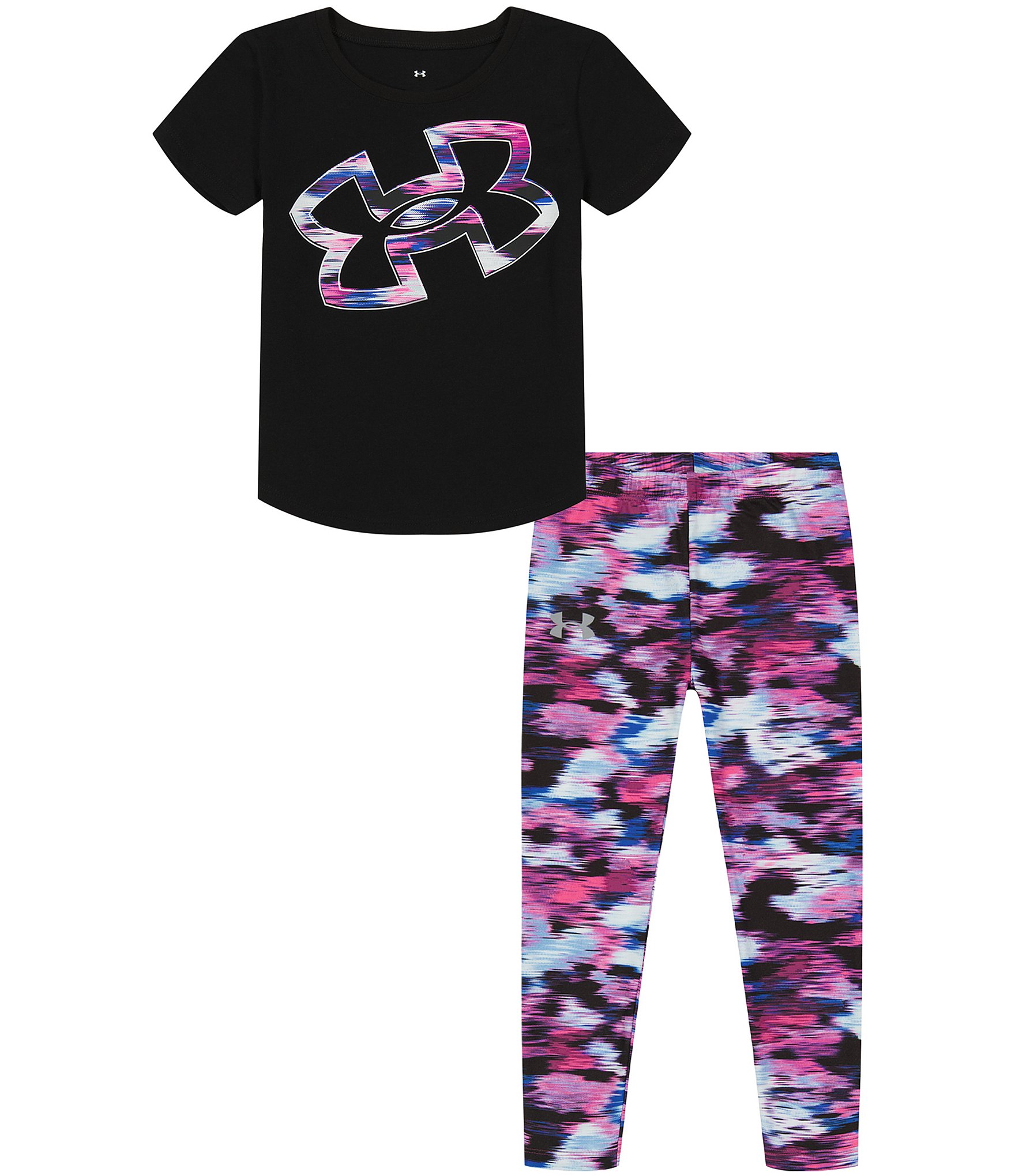 Under Armour Baby Girls 12-24 Months Short Sleeve Cheetah Print T-Shirt and  Shorts Set