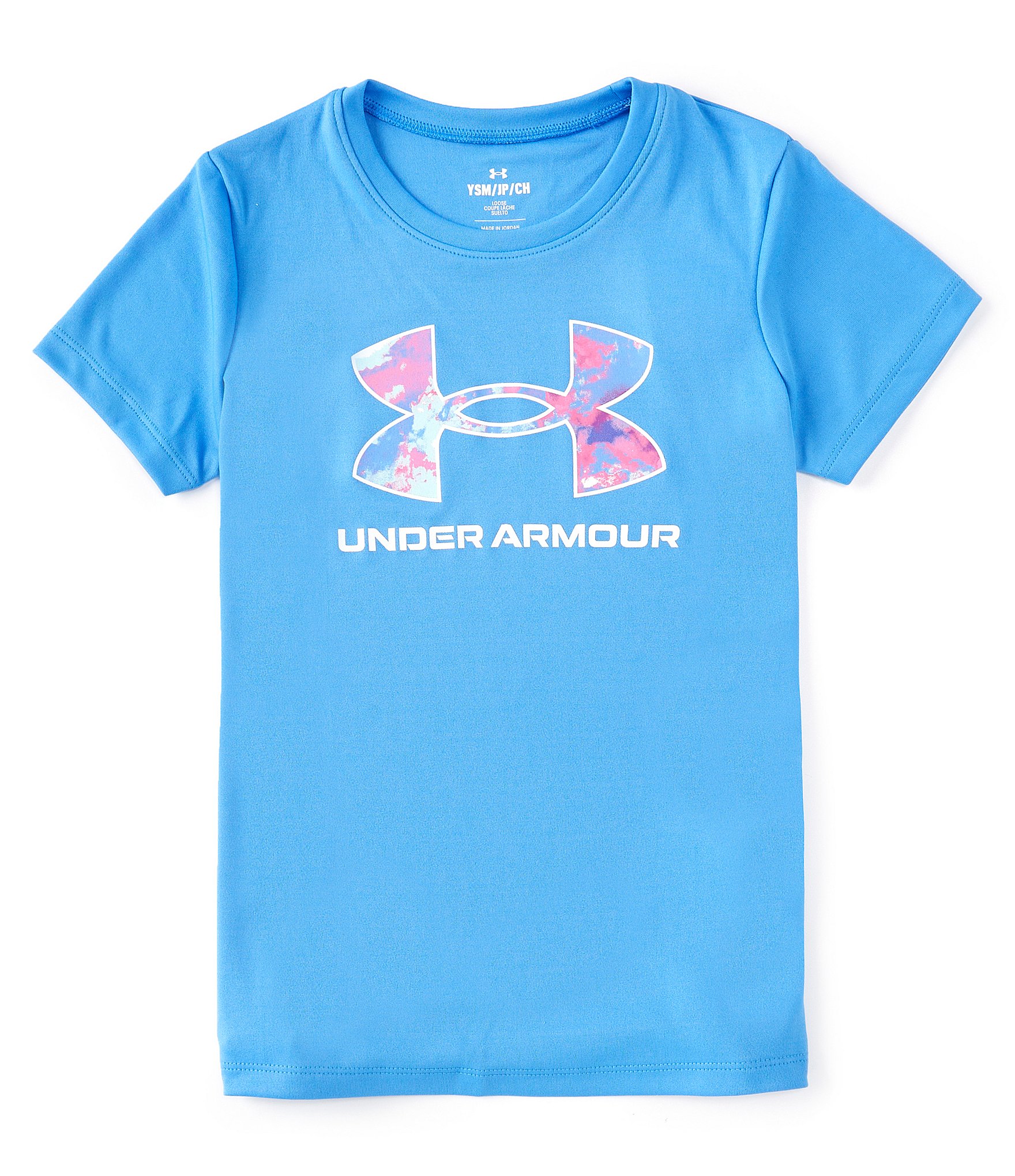 Under Armour Big Girls 7-16 Short Sleeve UA Tech Solid Print Logo Tee ...