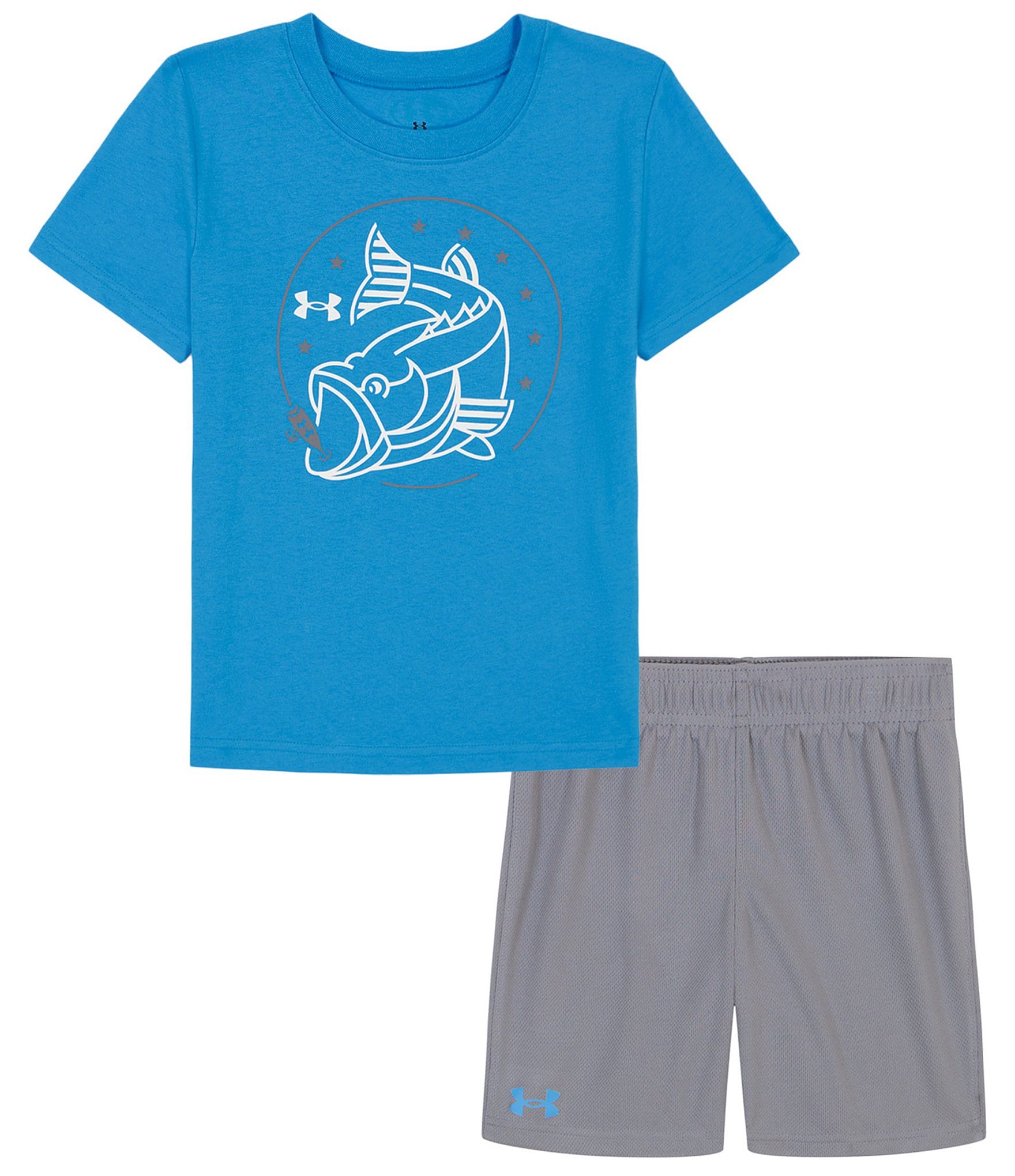 Under Armour Baby Boys 12-24 Months Short Sleeve Americana Bass T-Shirt &  Solid Shorts Set