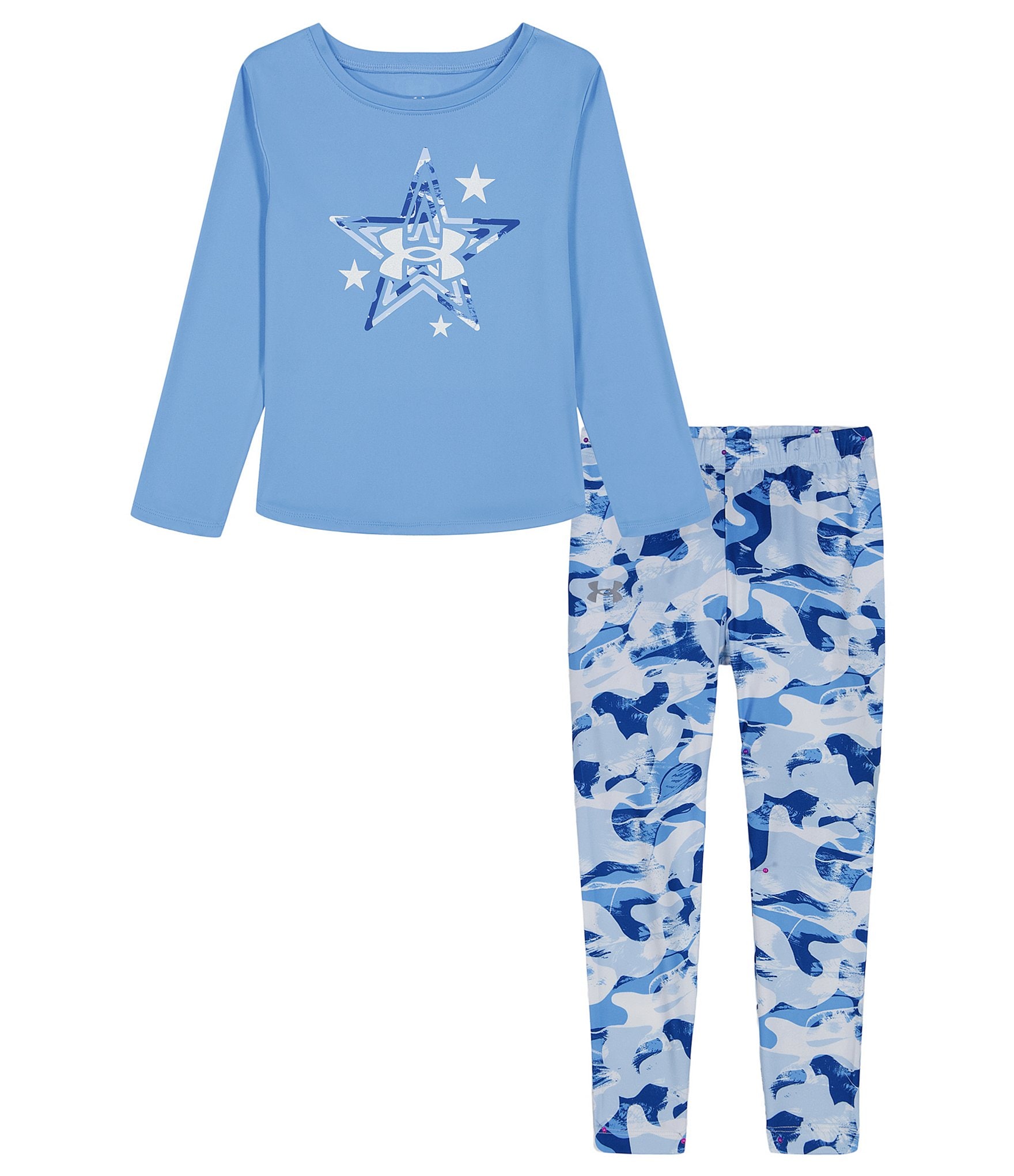 Under Armour Baby Girls 12-24 Months Long Sleeve Star Graphic T-Shirt & Camouflage-Printed Leggings Set