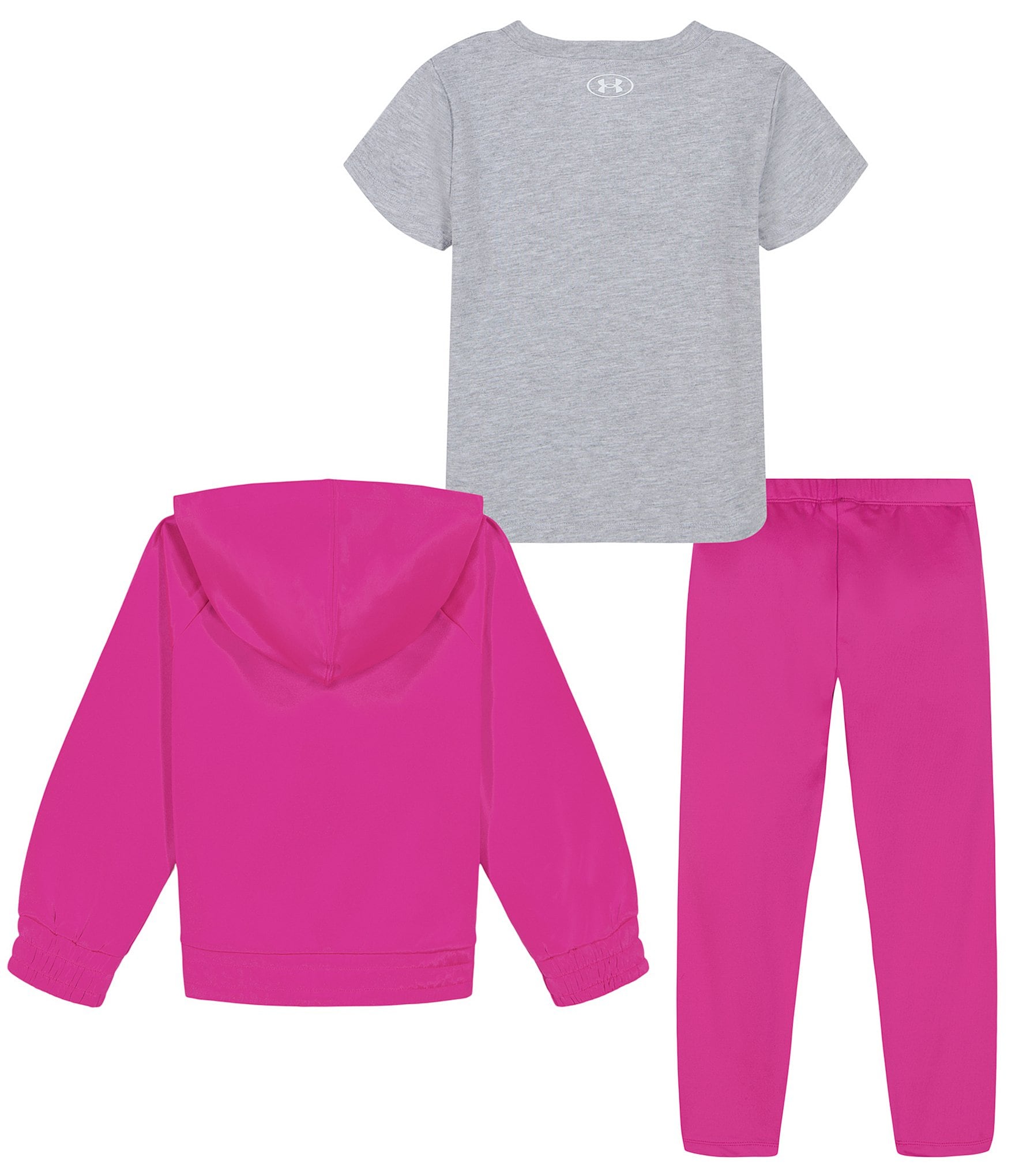 Under Armour Baby Girls 3-24 Months Long Sleeve Fleece Hoodie Jacket & Jogger Pants & Short Sleeve Jersey T-Shirt Set