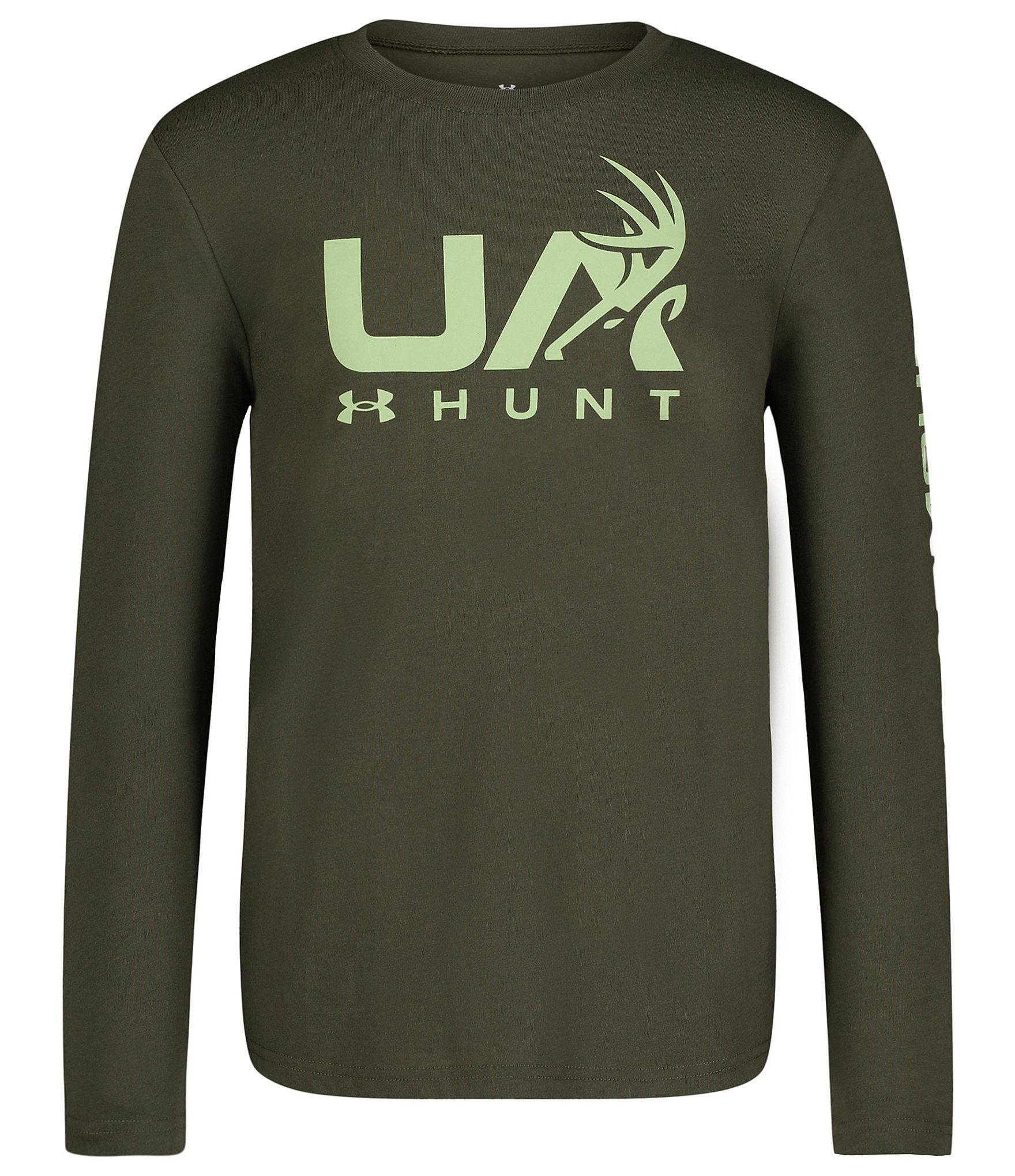 Under Armour Big Boys 8-20 Long Sleeve Hunt/Logo Graphic T-Shirt