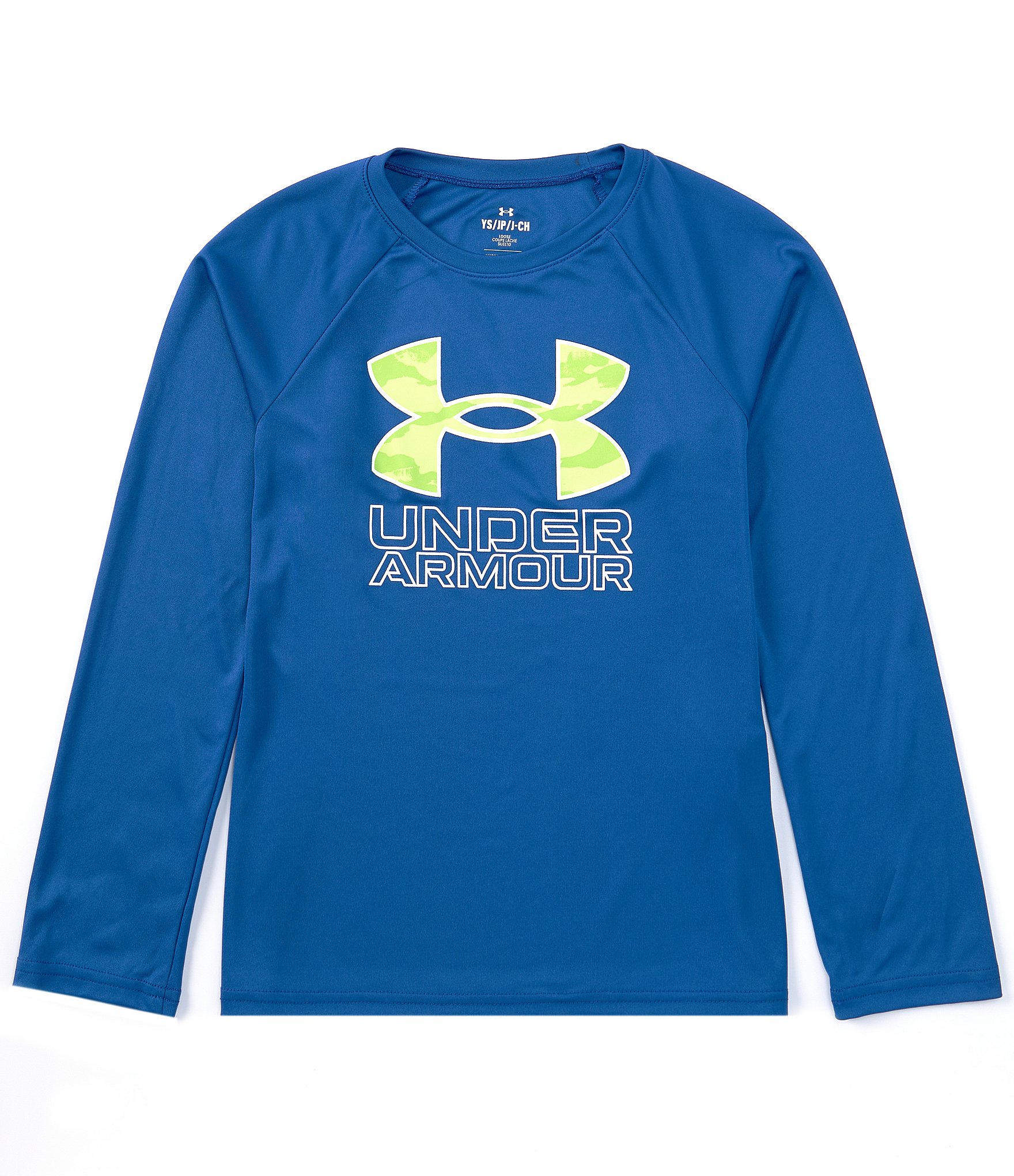 Under Armour Big Boys 8-20 Long Sleeve Tech Hybrid Fill Graphic T-Shirt