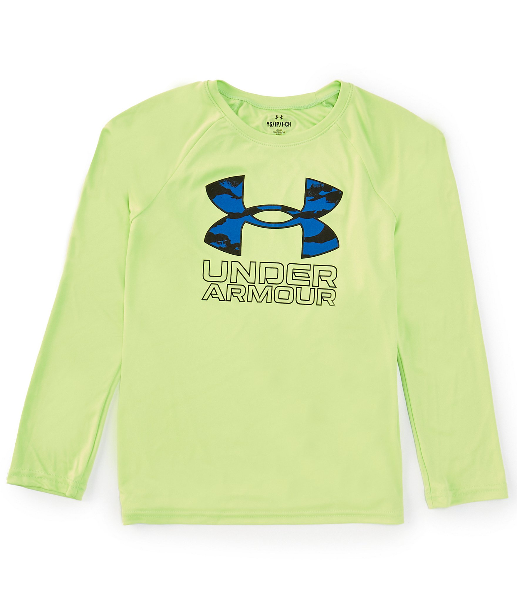 Under Armour Big Boys 8-20 Long Sleeve Tech Hybrid Fill Graphic T-Shirt