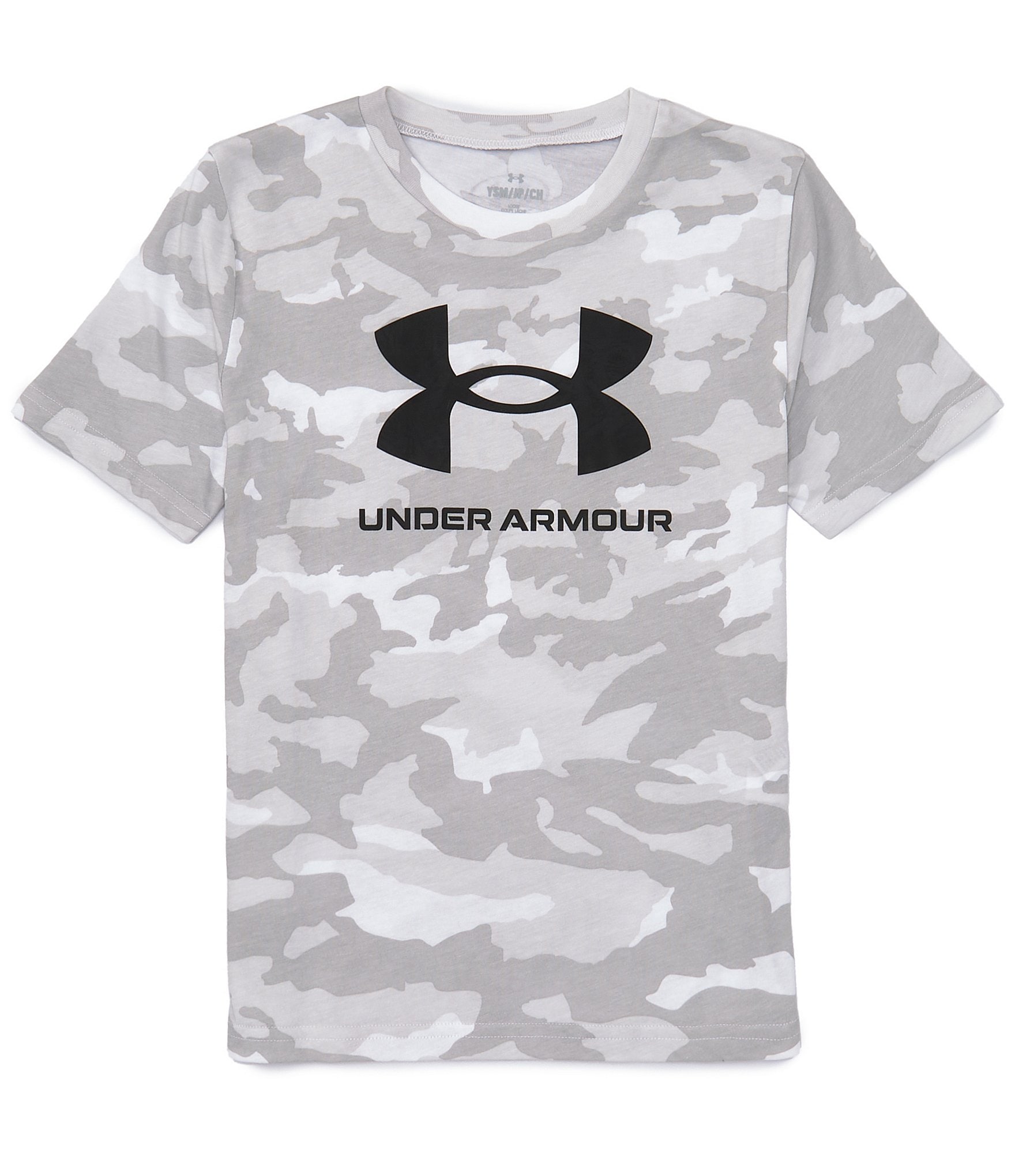 Under Armour Big Boys 8-20 Short Sleeve Sports Style Logo Camo Printed T-Shirt