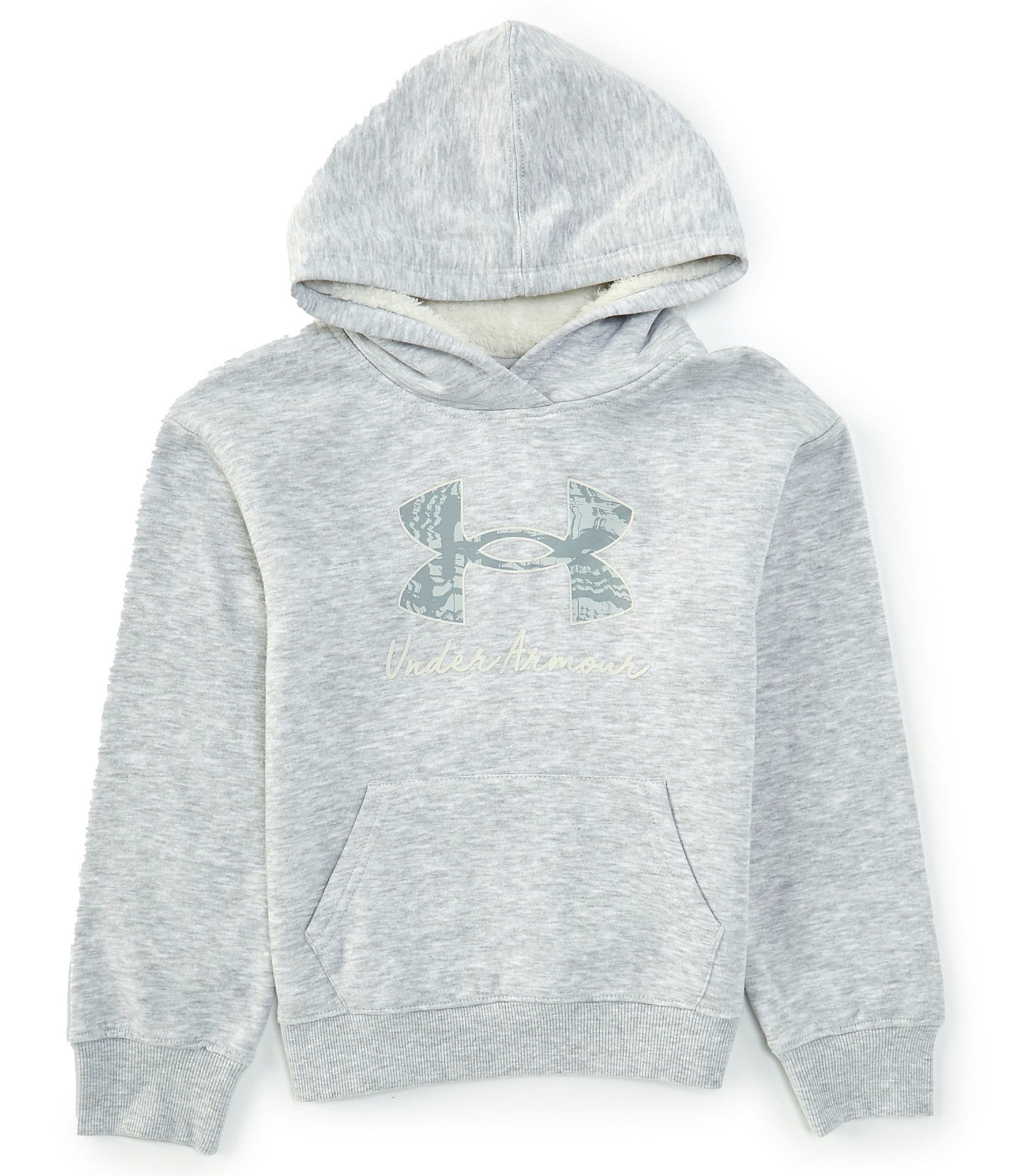 Under Armour Big Girls 7-16 UA Sherpa-Lined Logo Fleece Hoodie