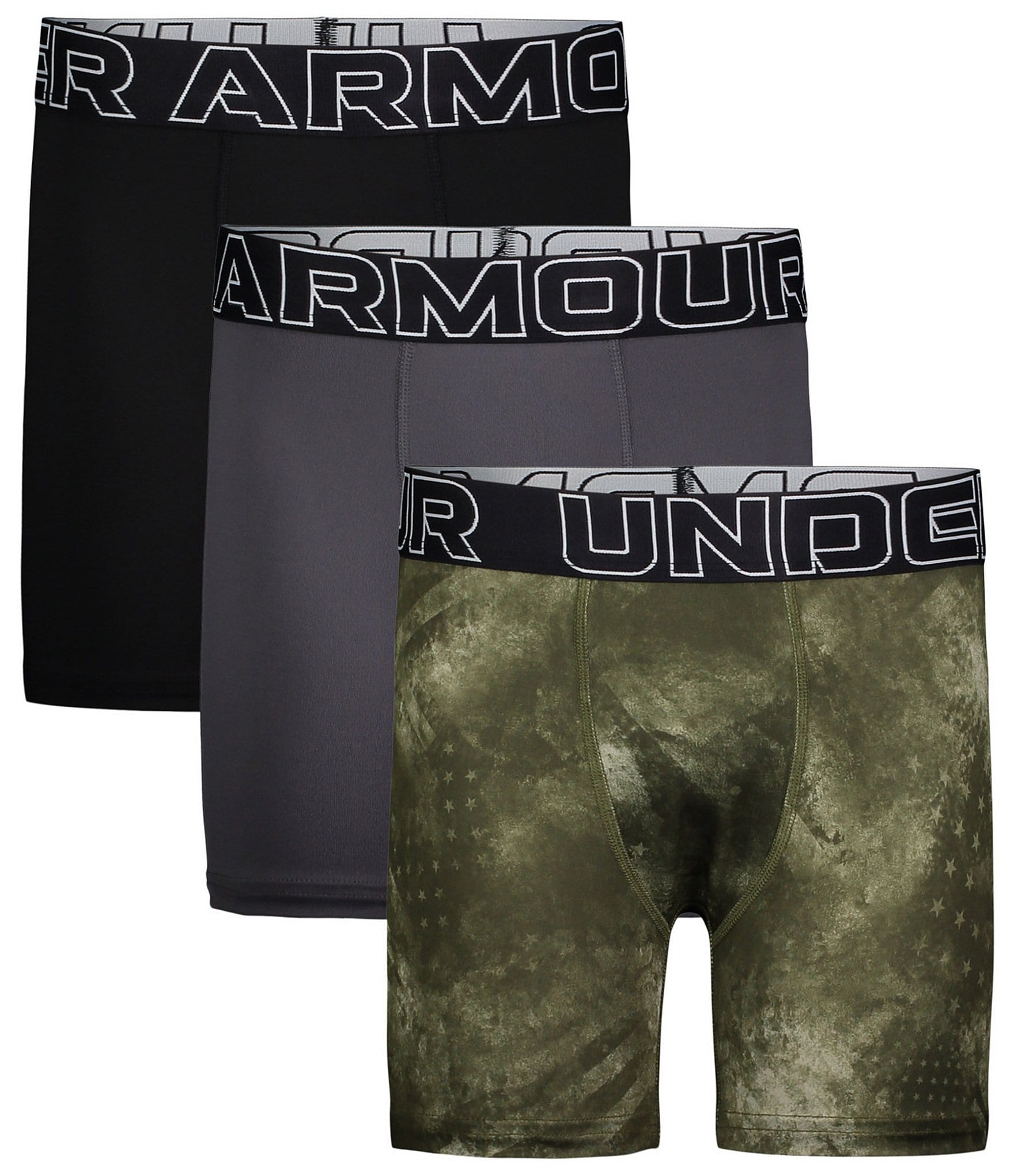 $49 Under Armour Boys Underwear Blue Cotton Stretch Boxer Brief Kids Size  Ysm