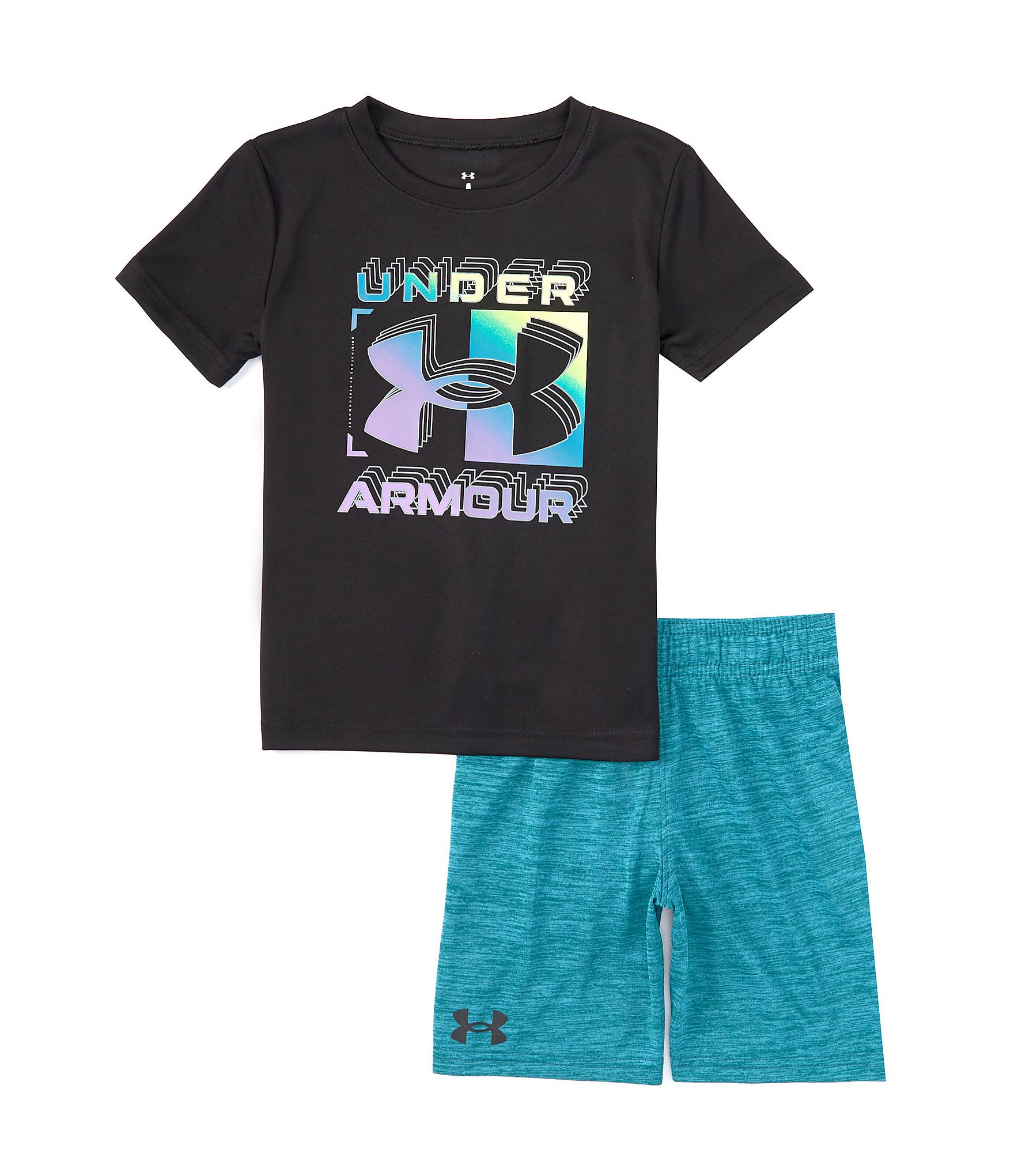 Under Armour Kids' Logo Card Performance T-Shirt & Shorts Set Black