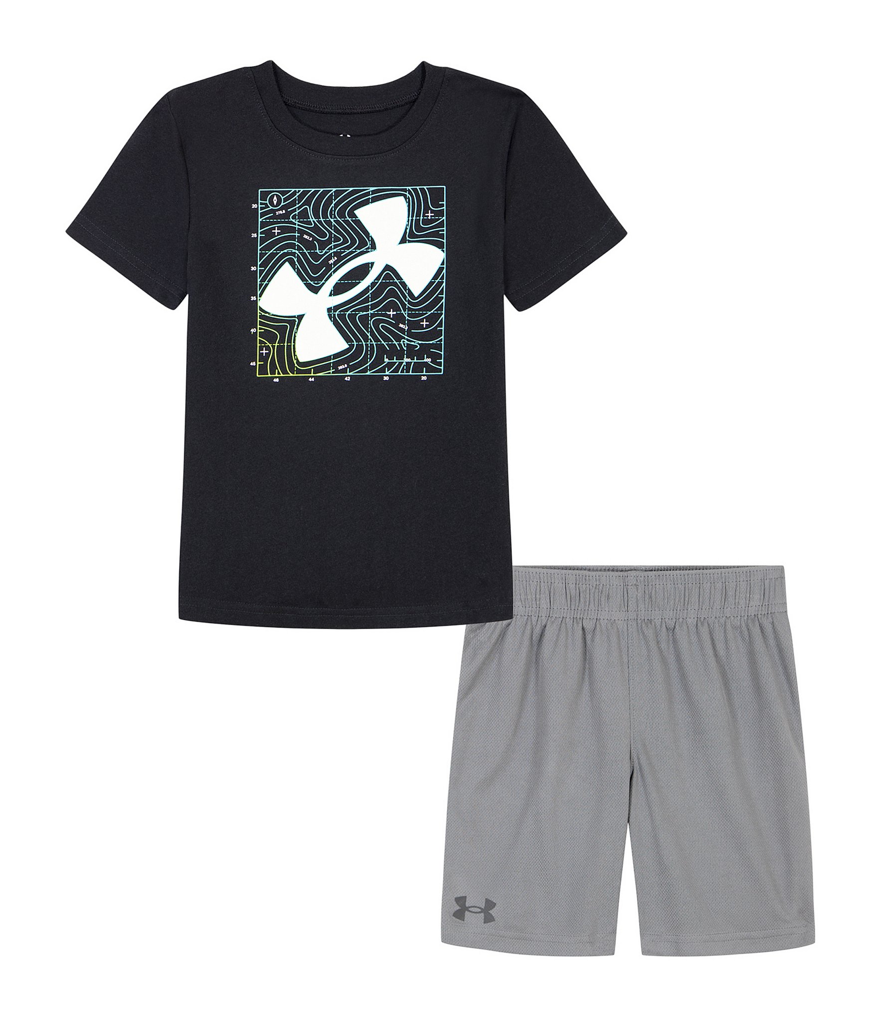 Under Armour Little Boys 2T-7 Short Sleeve Topo Gradient T-Shirt u0026 Shorts  Set | Dillard's