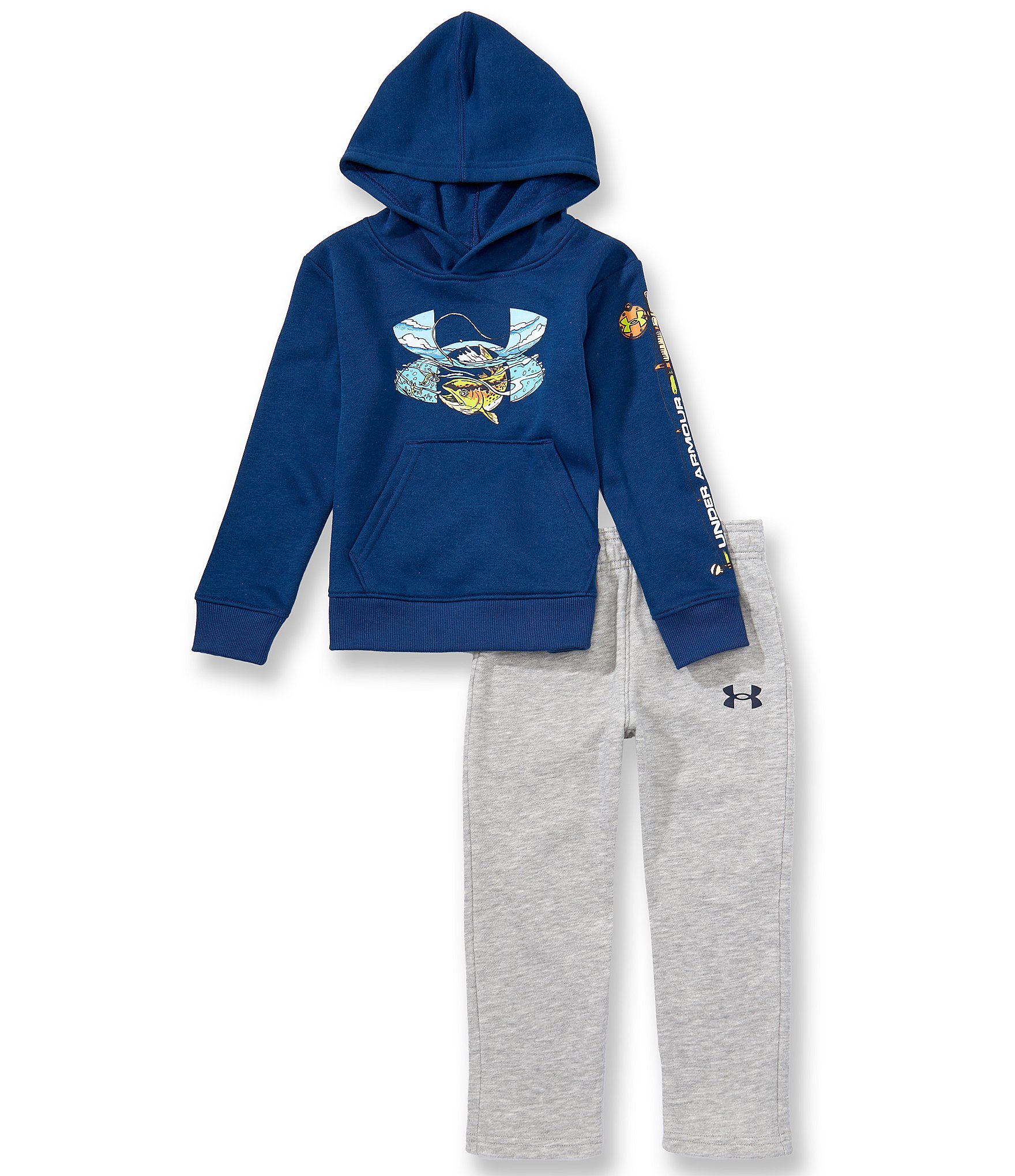 Under Armour Little Boys Long Sleeve Great Catch Fleece Tee & Jogger Pants Set