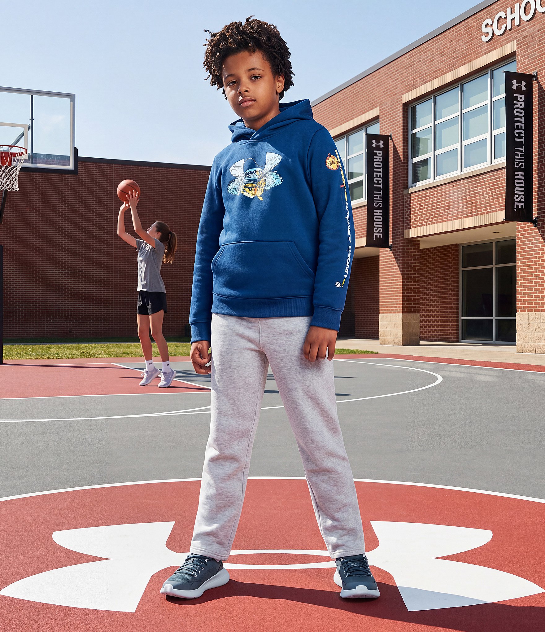 Under Armour Little Boys Long Sleeve Great Catch Fleece Tee & Jogger Pants Set