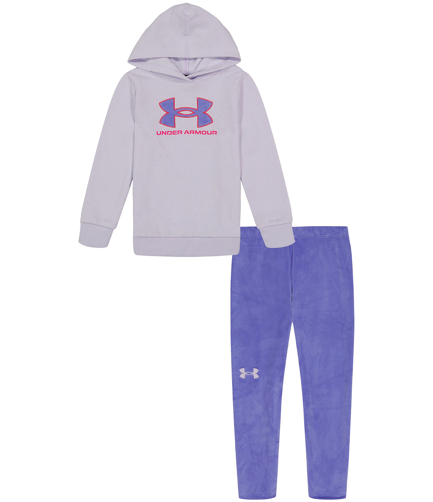 Under Armour Little Girls 2T-6X Long-Sleeve My Time To Shine Speed Tech Tee  & Velour Pant Set