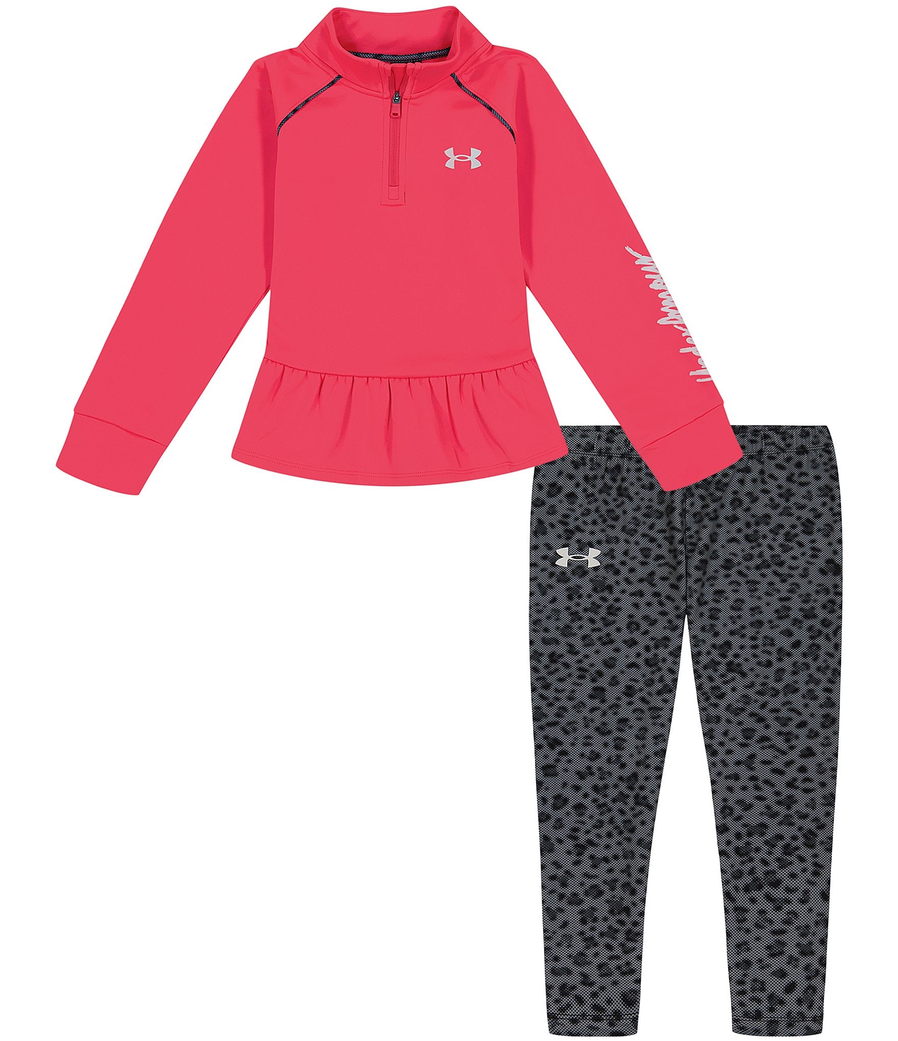 Under Armour Little Girls Leopard Print Hoodie and Leggings Set