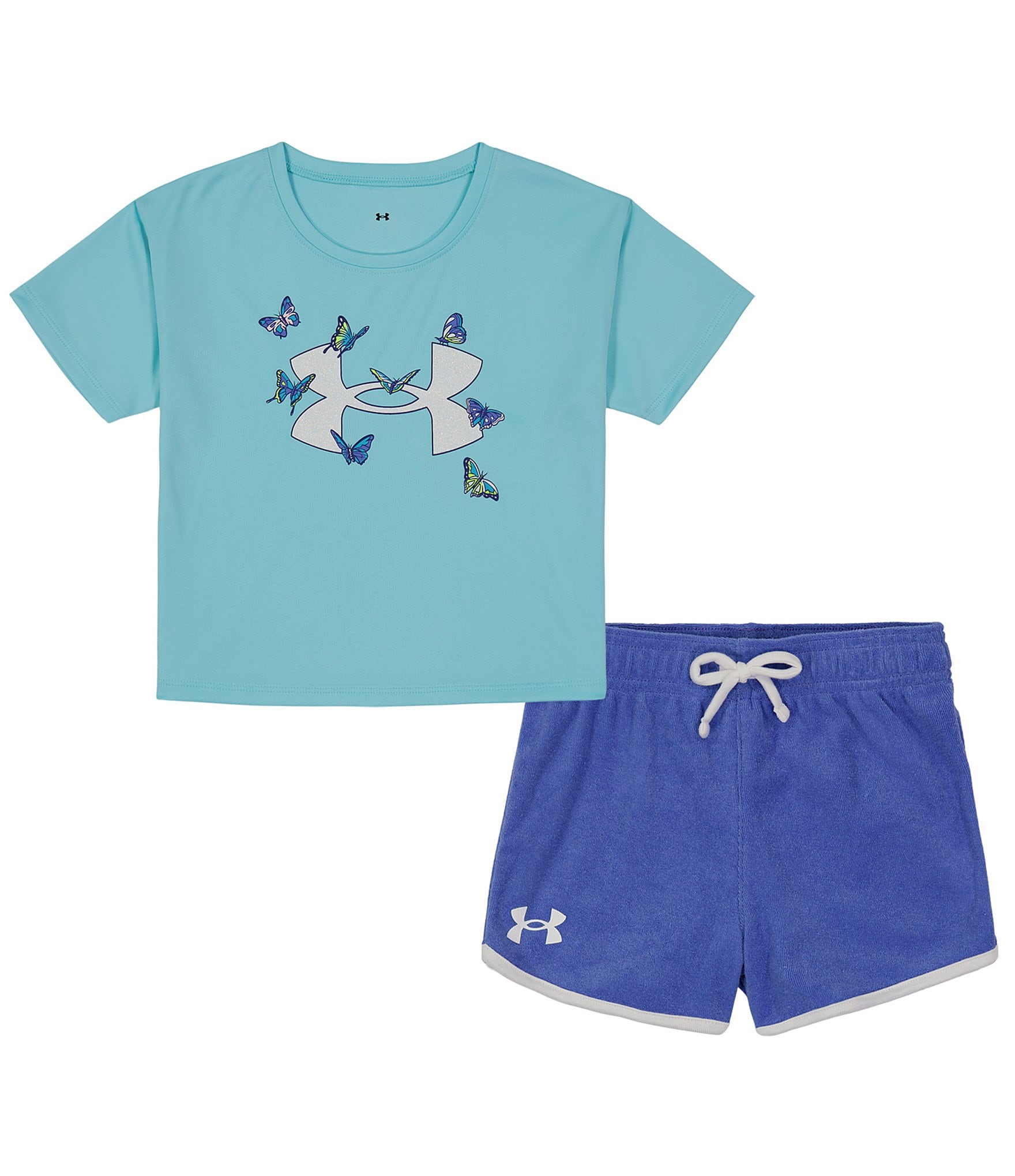 Under Armour Little Girls 2T-6X Short-Sleeve Freedom Flag Tee & Shorts Two  Piece Set