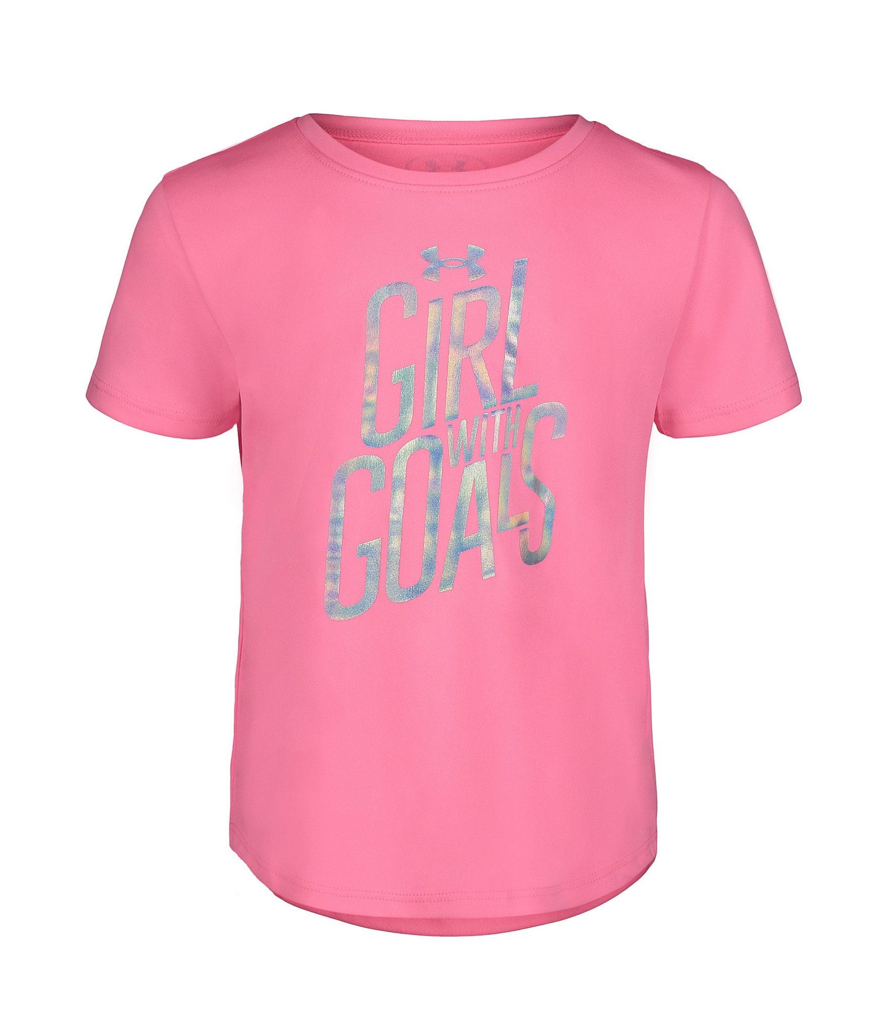 Under Armour Little Girls 2T-6X Short Sleeve Girl With Goals T-Shirt