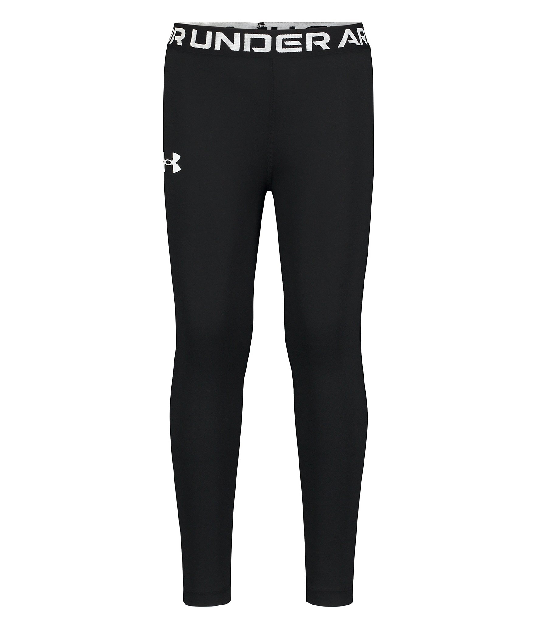 Under Armour, Bottoms, Under Armour Ylg Girls Leggings Tights Pants Black  Ua Logo Athletic Workout Gym