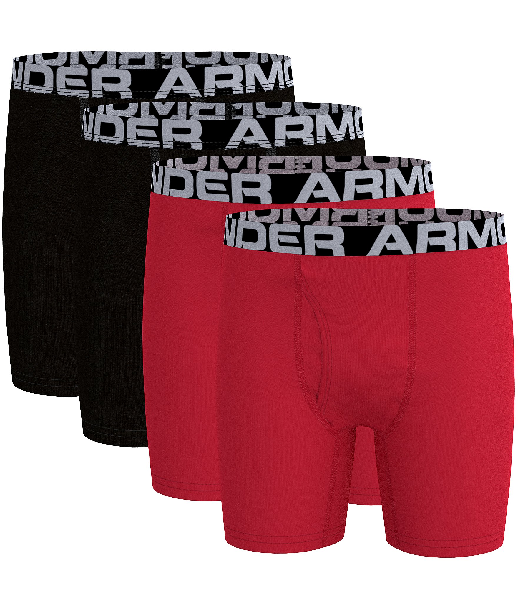 Under Armour Boys' Big Performance Boxer Briefs, Lightweight & Smooth  Stretch Fit, red/Black Print, YMD