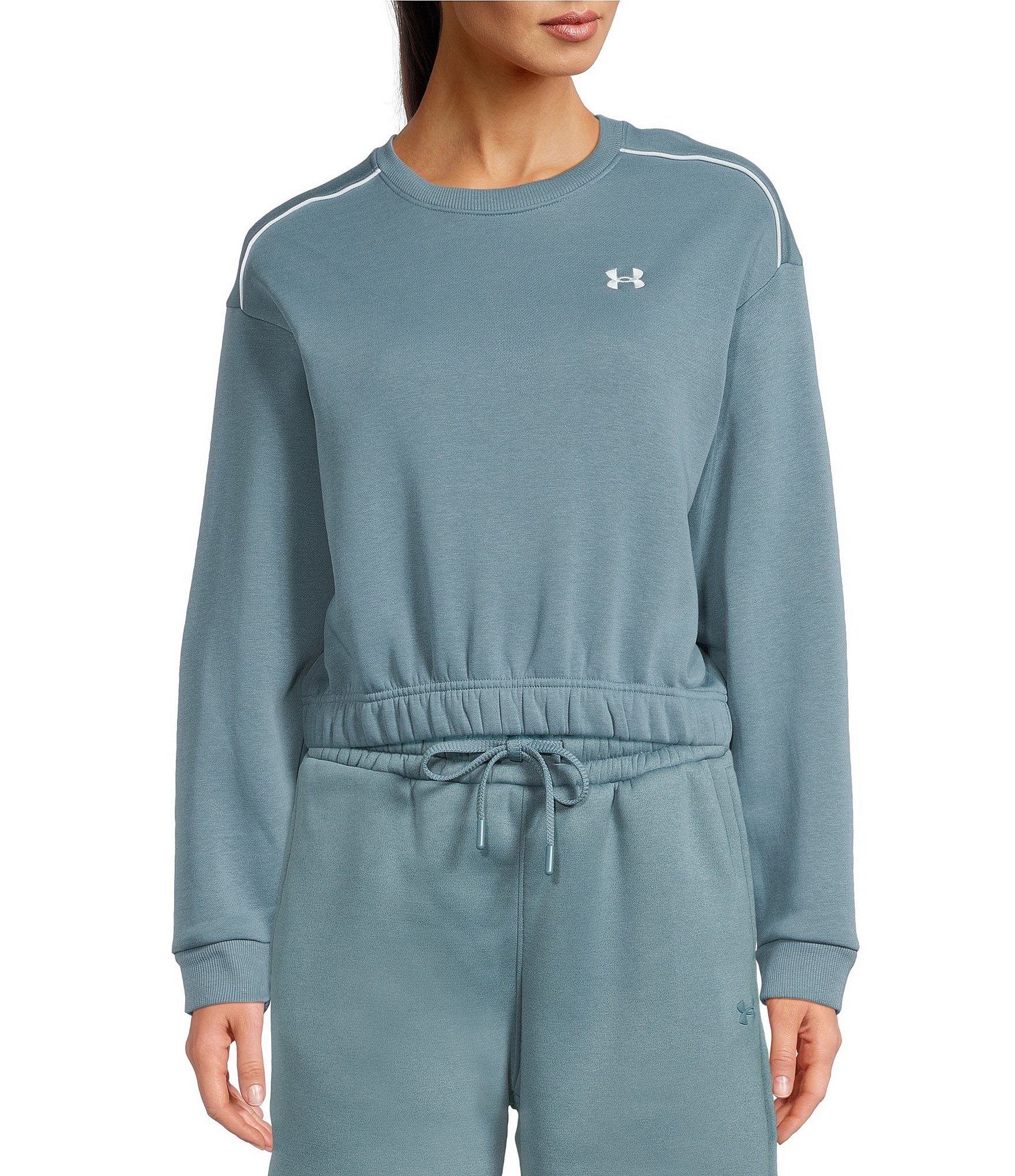 Under Armour Riv Coordinating Fleece Piped Cropped Pullover