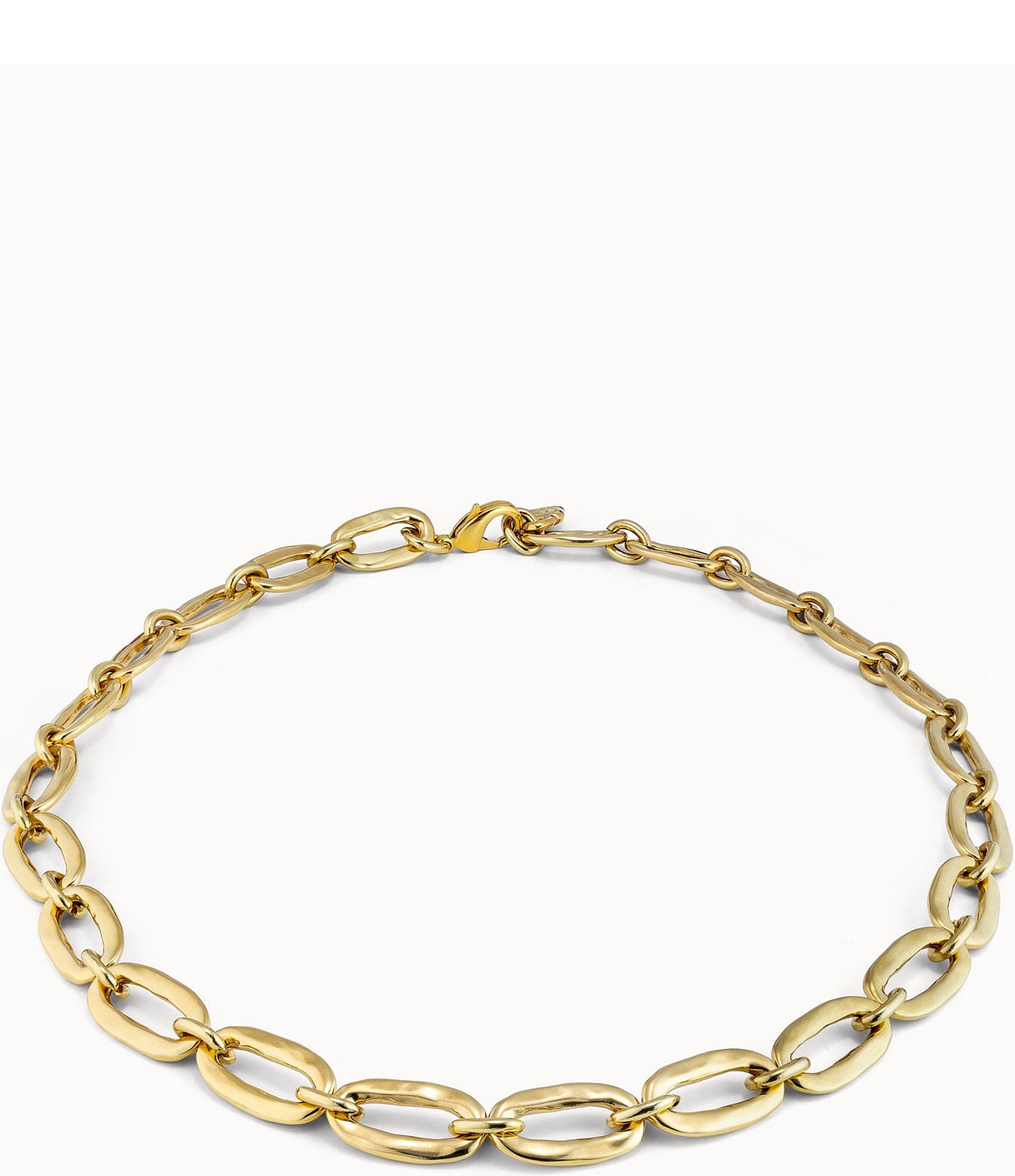 UNOde50 Link Chain 18KT Gold Overlay Collar Necklace