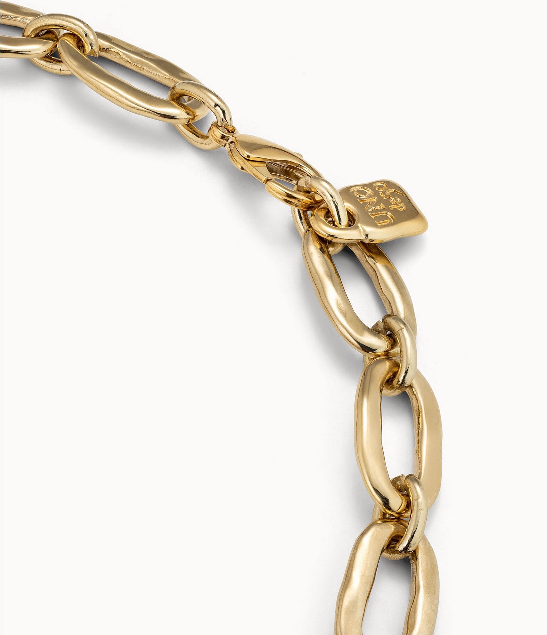 UNOde50 Link Chain 18KT Gold Overlay Collar Necklace