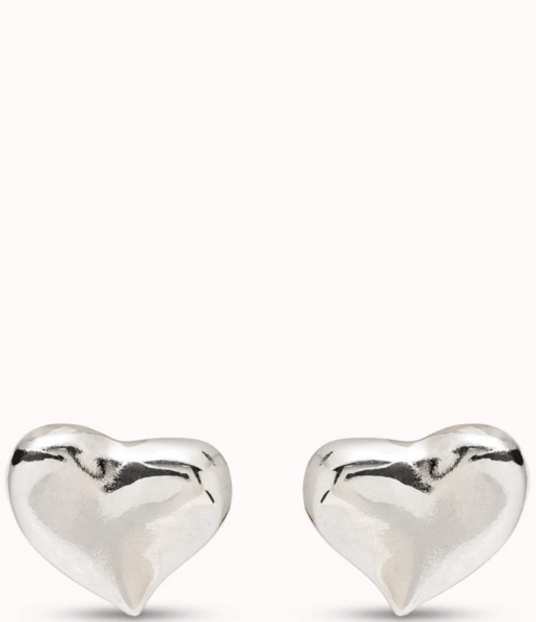 UNOde50 Silver Heart Stud Earrings