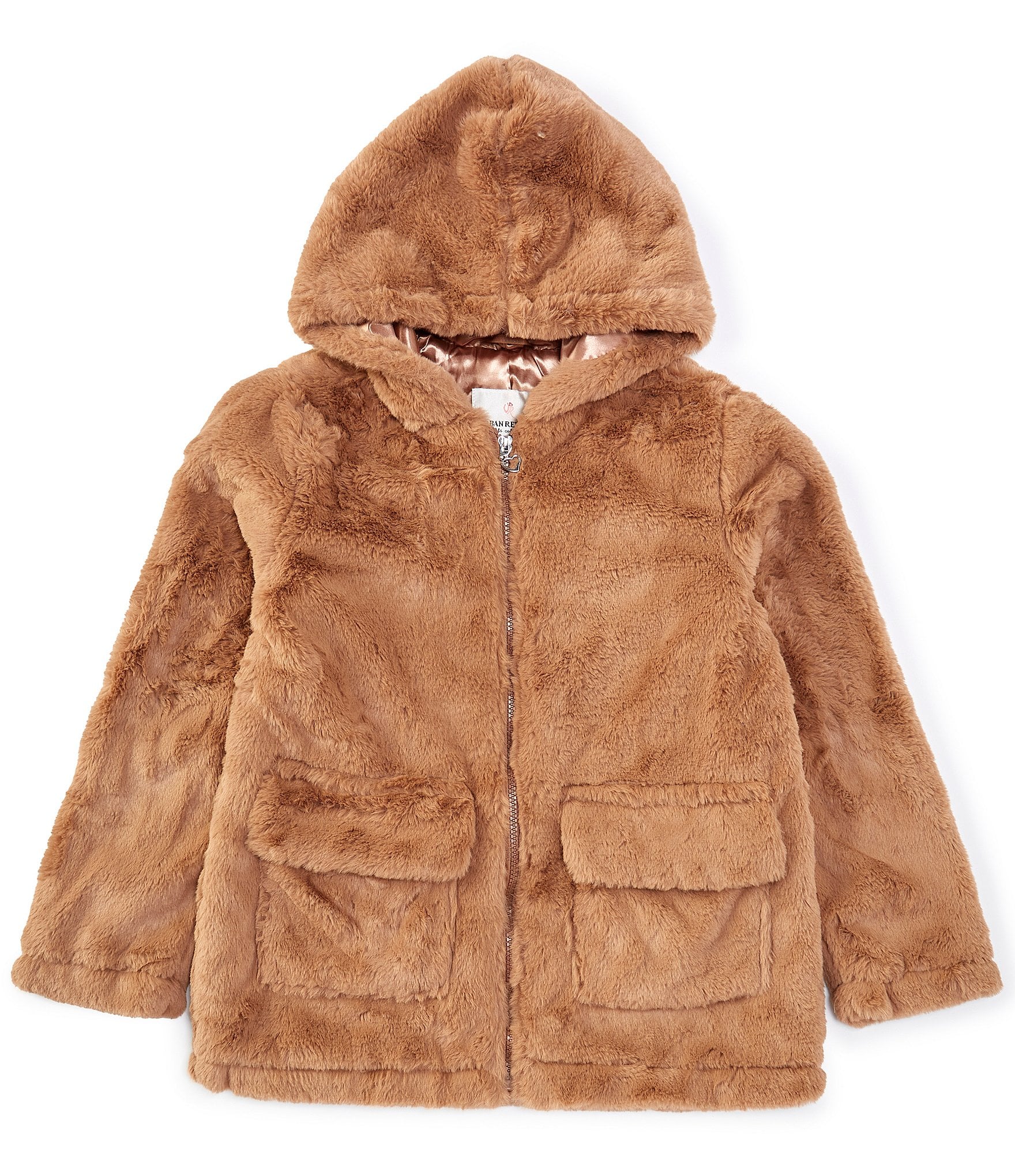 Urban Republic Big Girls 7-16 Long Sleeve Faux-Fur Hooded Jacket