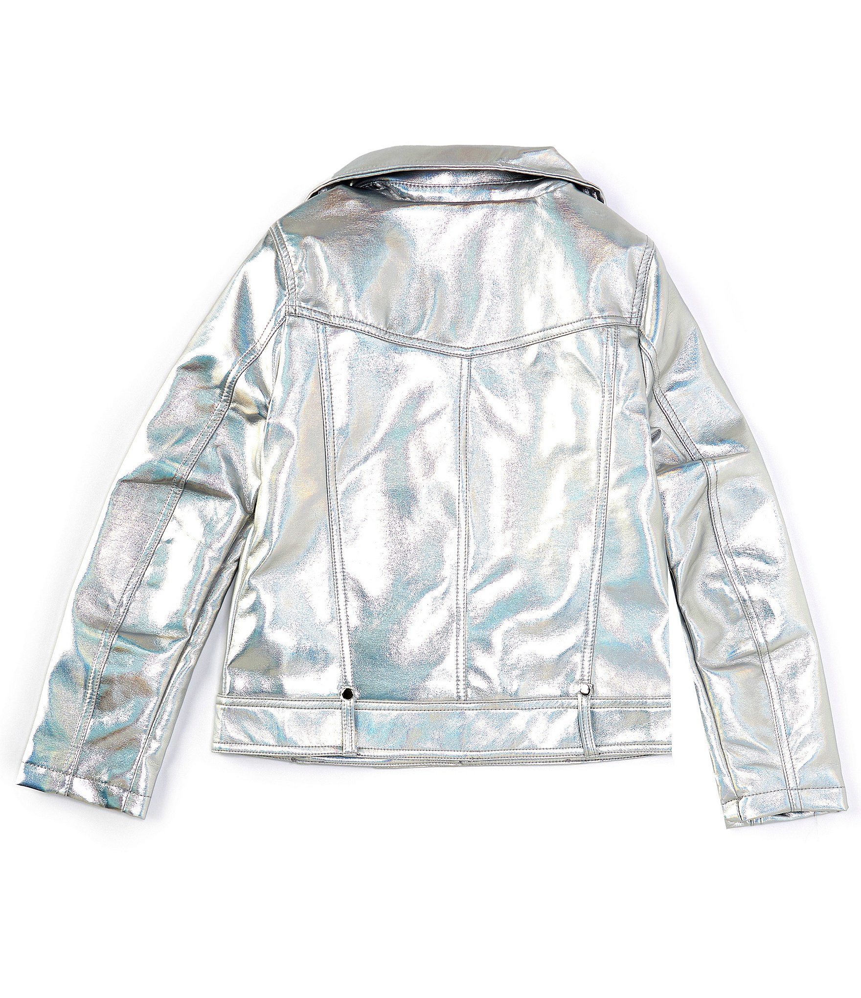 Urban Republic Big Girls 7-16 Long Sleeve Metallic Iridescent Motorcycle Jacket