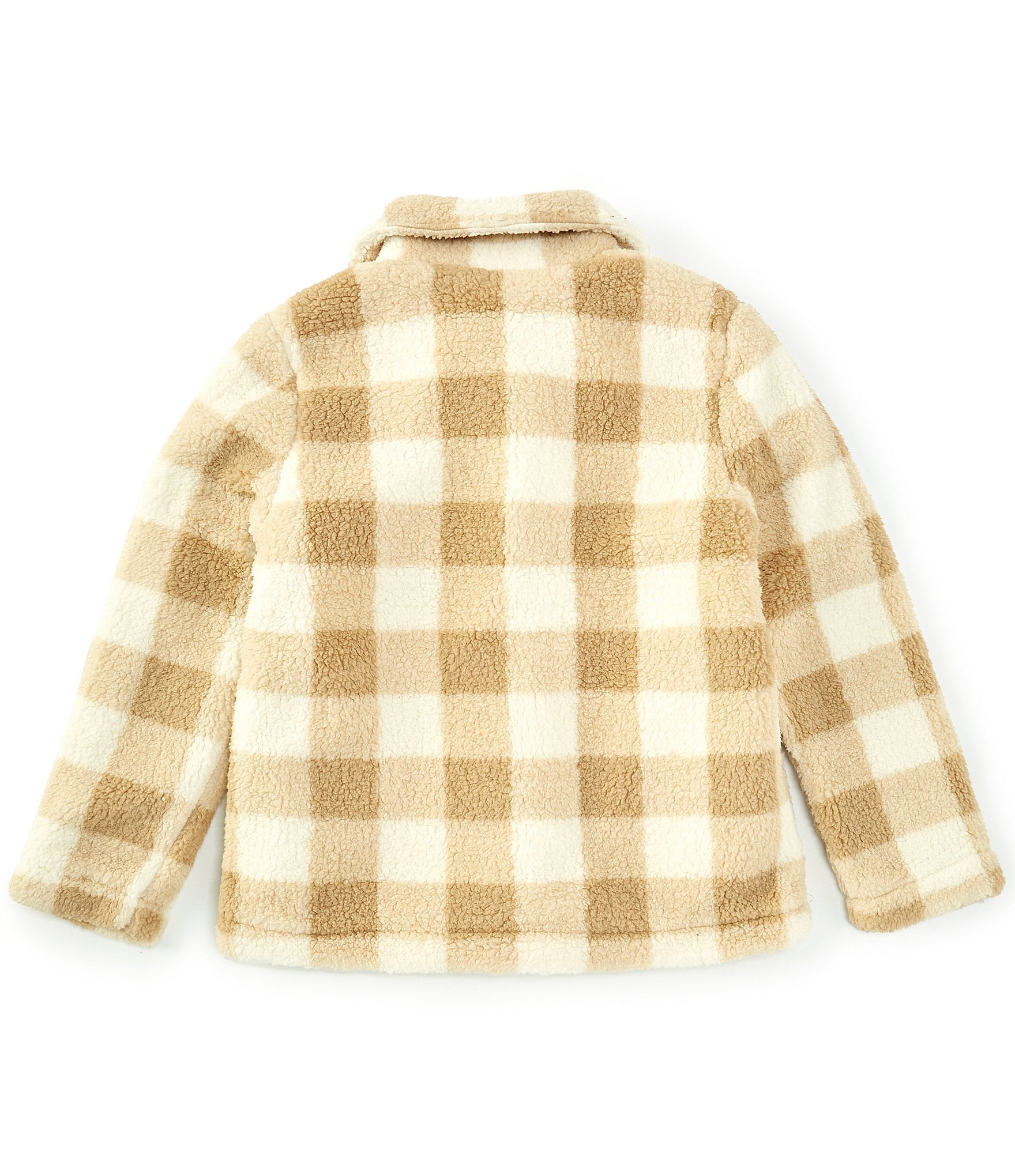 Urban Republic Big Girls 7-16 Long Sleeve Plaid Faux-Sherpa Jacket