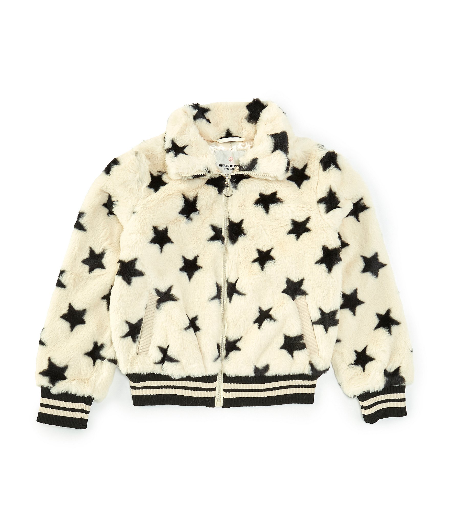 Urban Republic Little Girls 4-6X Long Sleeve Star-Printed Bomber Jacket