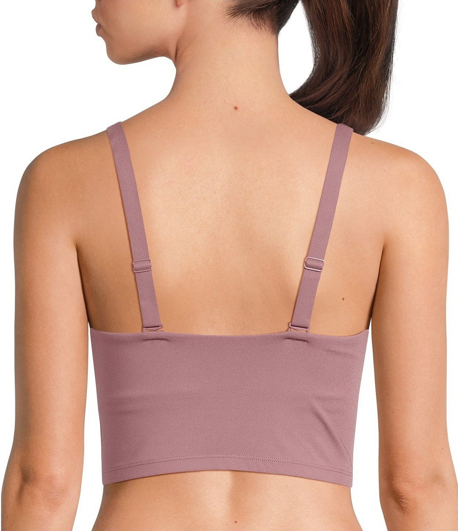 VAN WINKLE & CO. Scoop Neck Sleeveless Adjustable Convertible Strap Cropped Tank Top