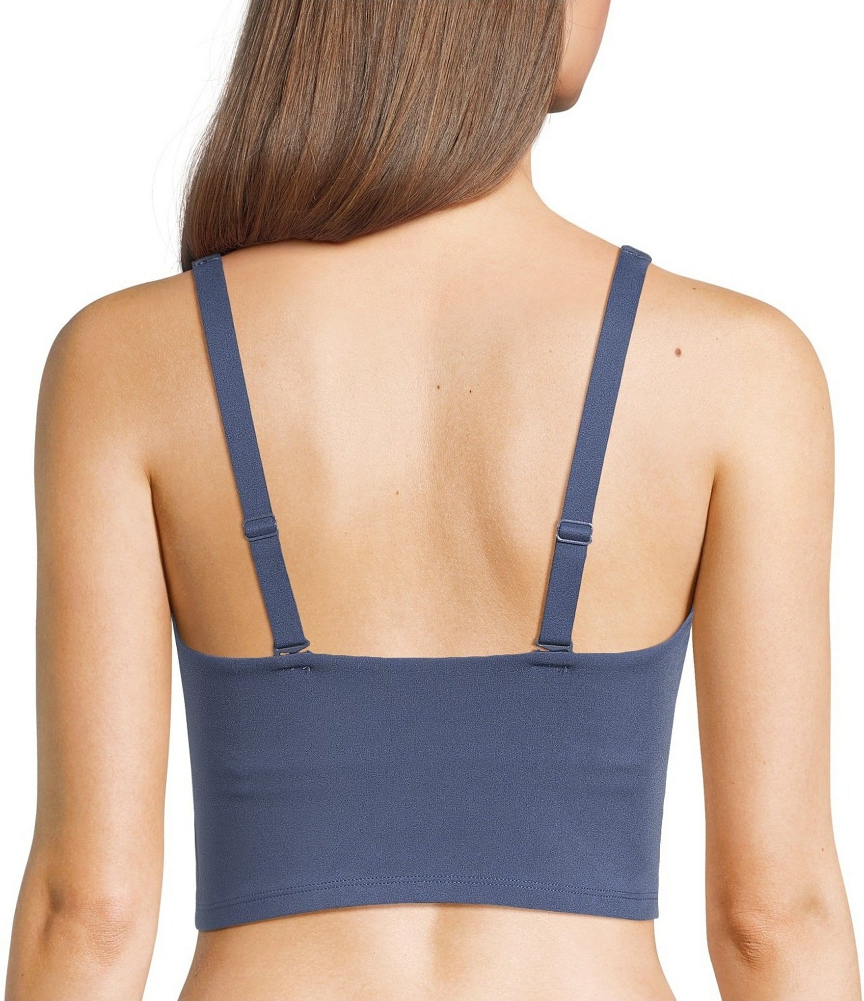 VAN WINKLE & CO. Scoop Neck Sleeveless Adjustable Convertible Strap Cropped Tank Top