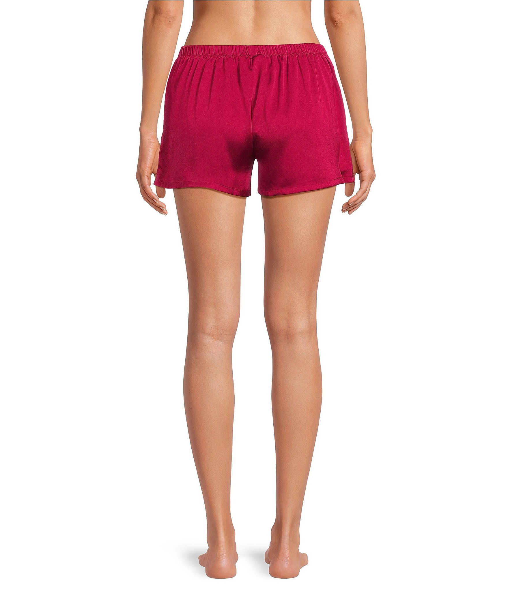 VAN WINKLE & CO. Solid Coordinating Woven Satin Sleep Shorts