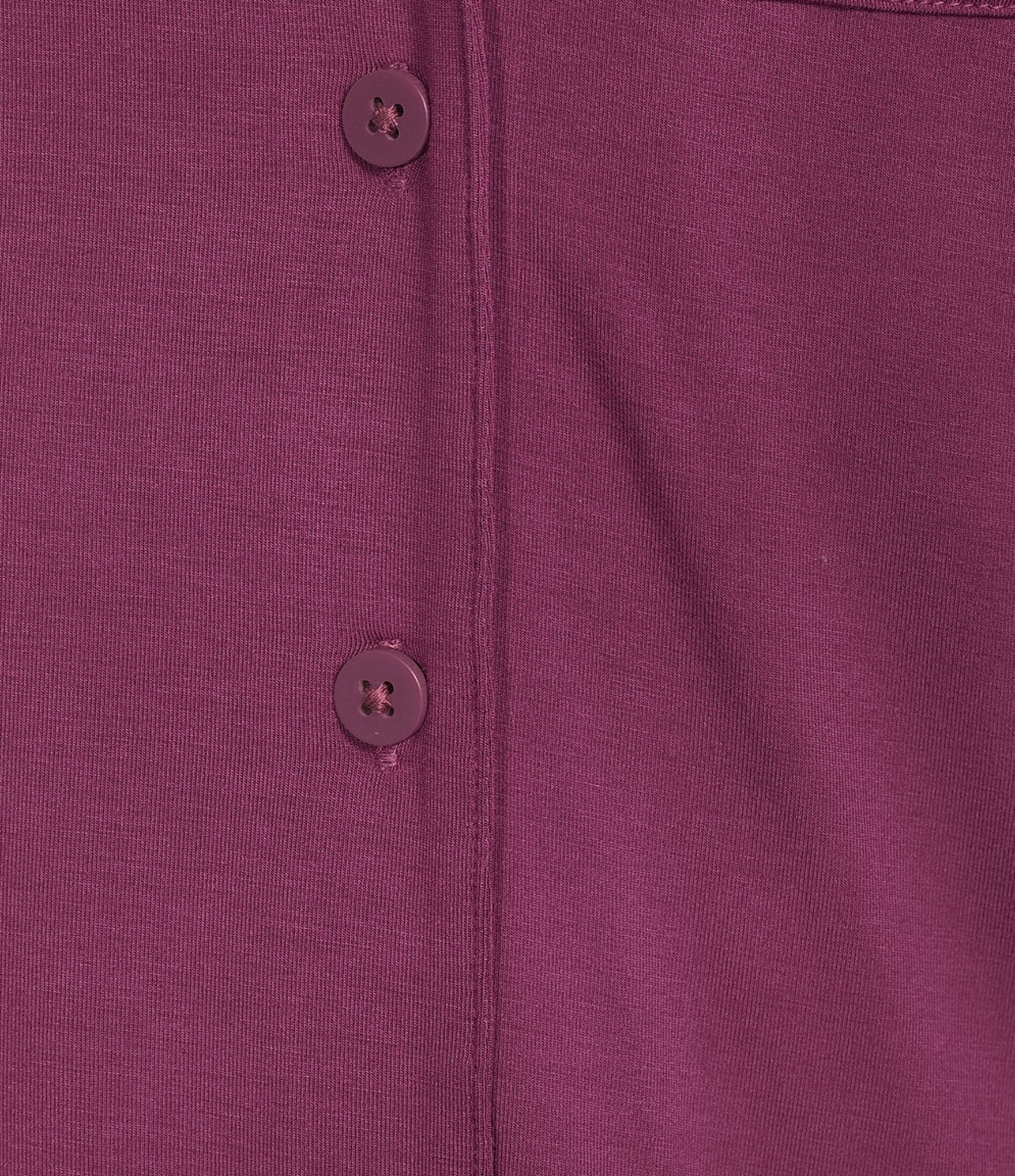 VAN WINKLE & CO. Solid Jersey Knit Short Sleeve Notch Collar Long Pajama Set
