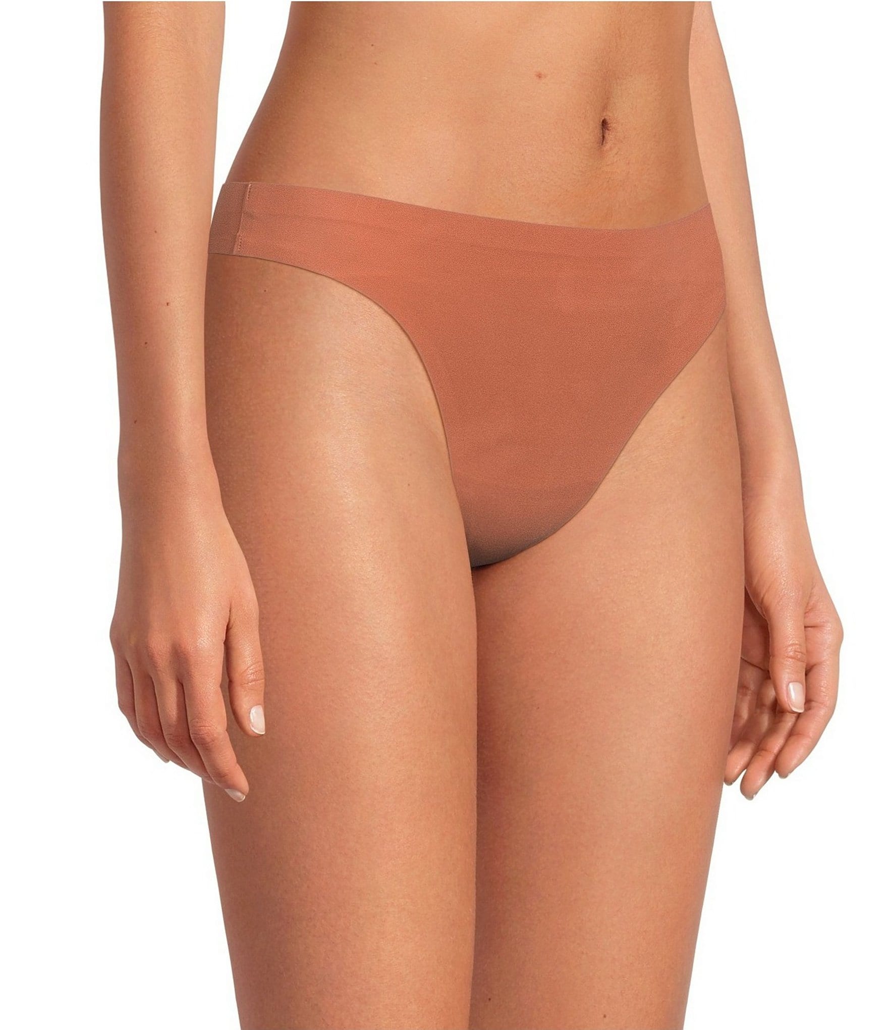 VAN WINKLE & CO. Stretch Microfiber Bonded Mid Rise Thong Panty