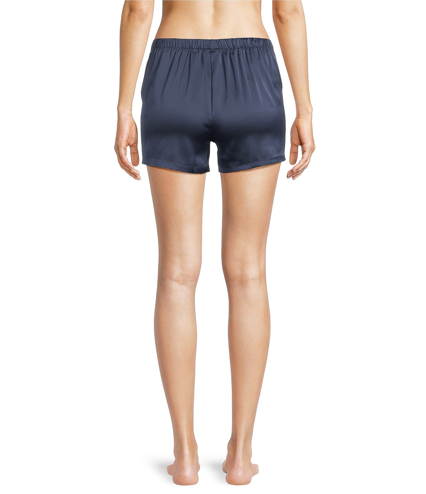 VAN WINKLE & CO. Woven Solid Satin Coordinating Sleep Shorts