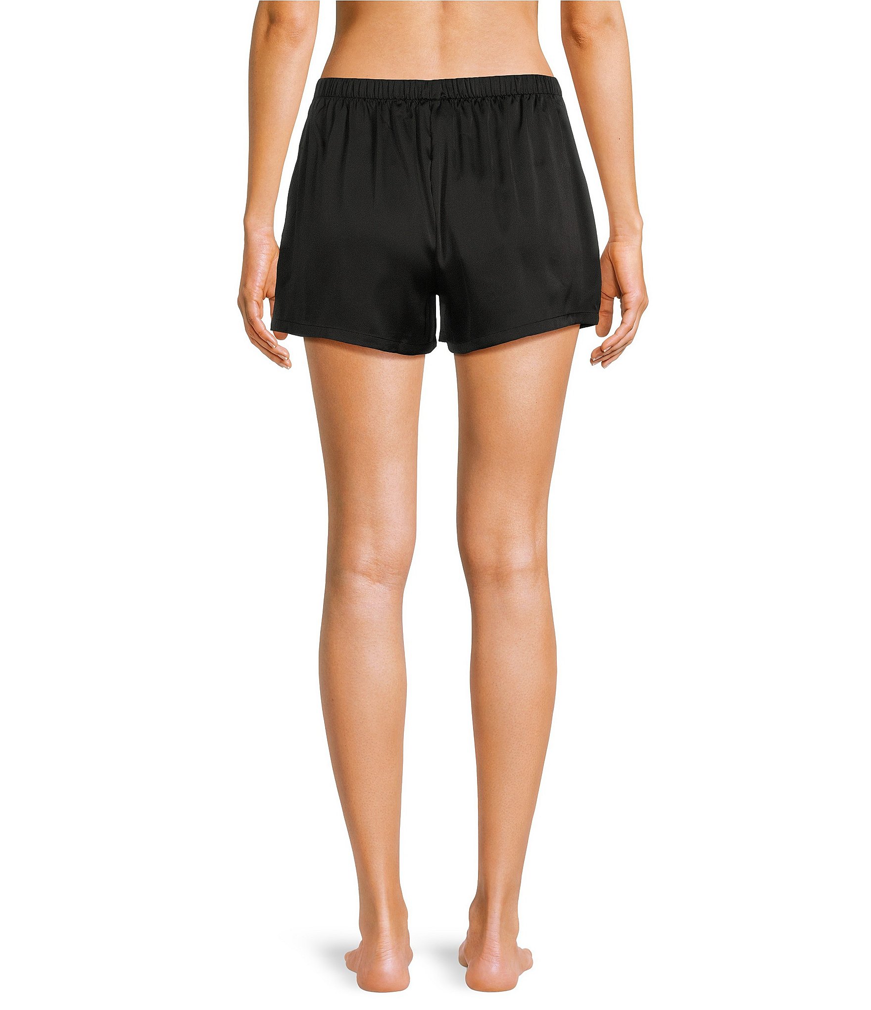 VAN WINKLE & CO. Woven Solid Satin Coordinating Sleep Shorts